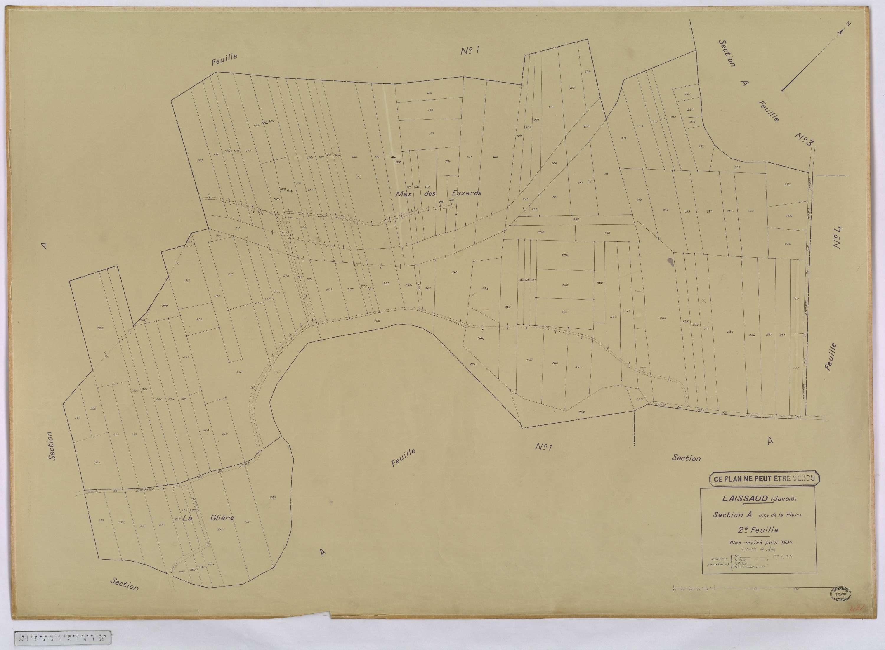 Laissaud - Cadastre rénové, version définitive (1934).