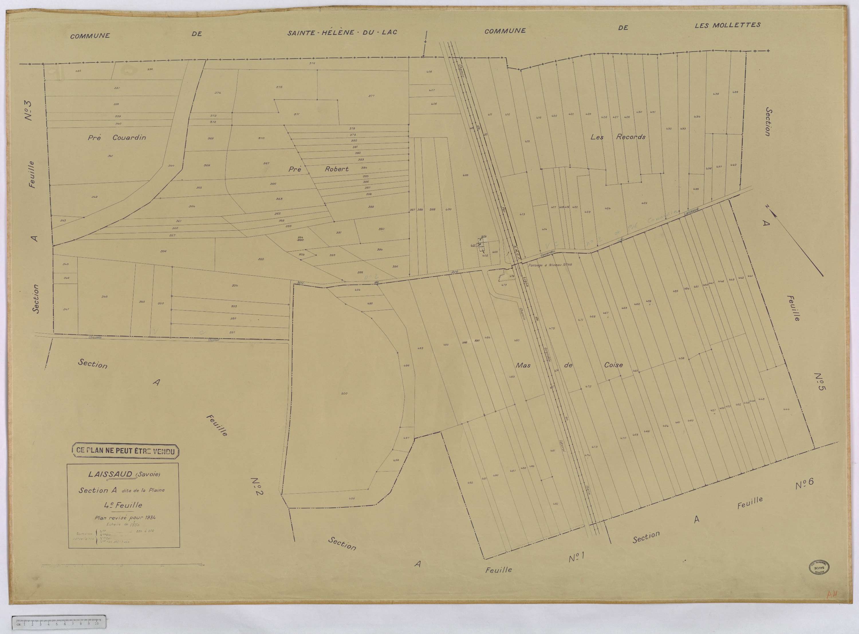 Laissaud - Cadastre rénové, version définitive (1934).
