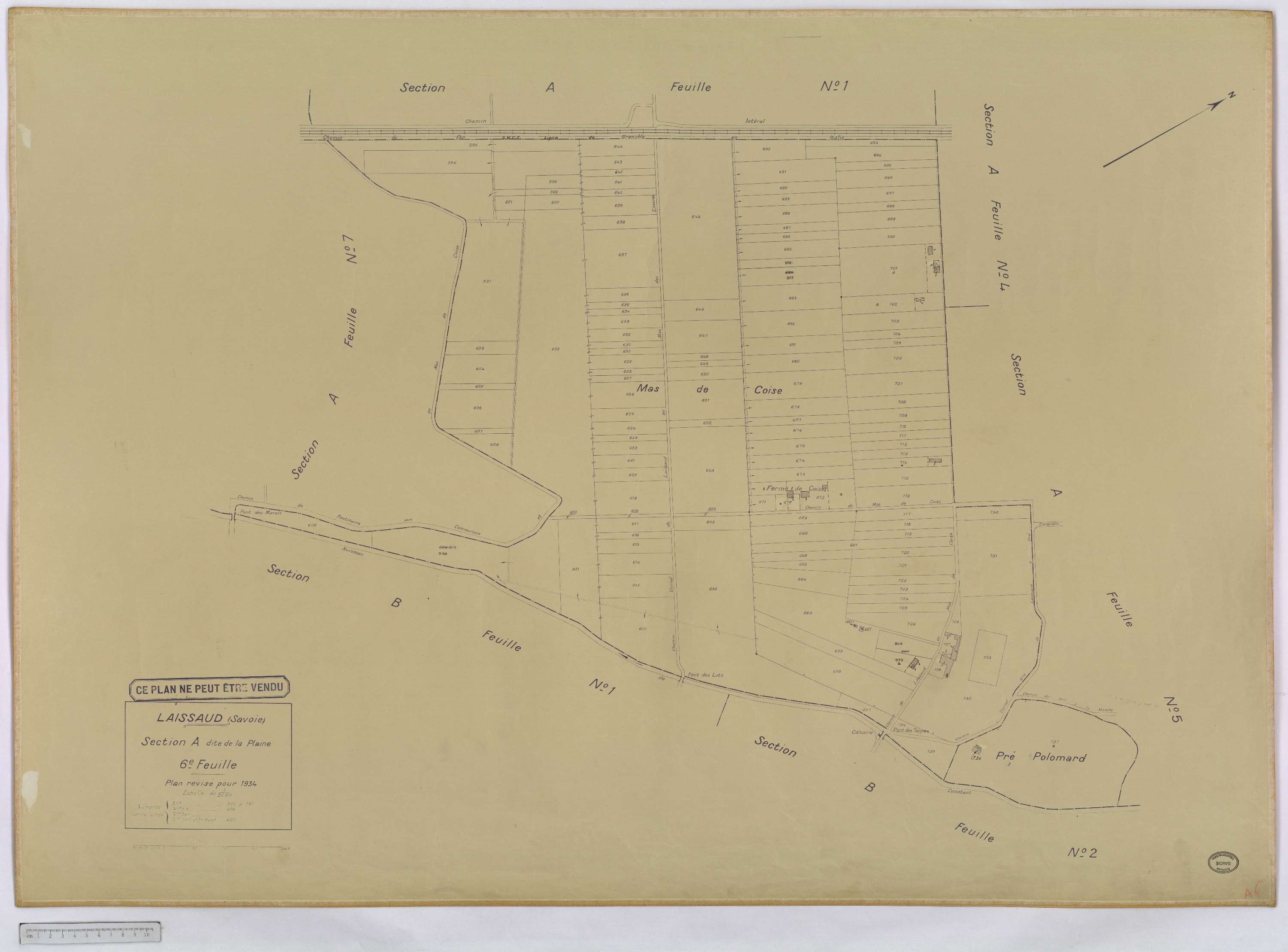Laissaud - Cadastre rénové, version définitive (1934).