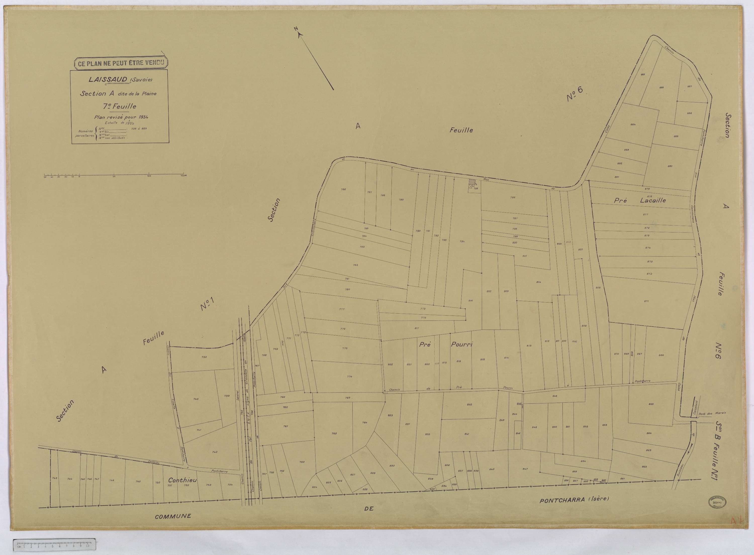 Laissaud - Cadastre rénové, version définitive (1934).