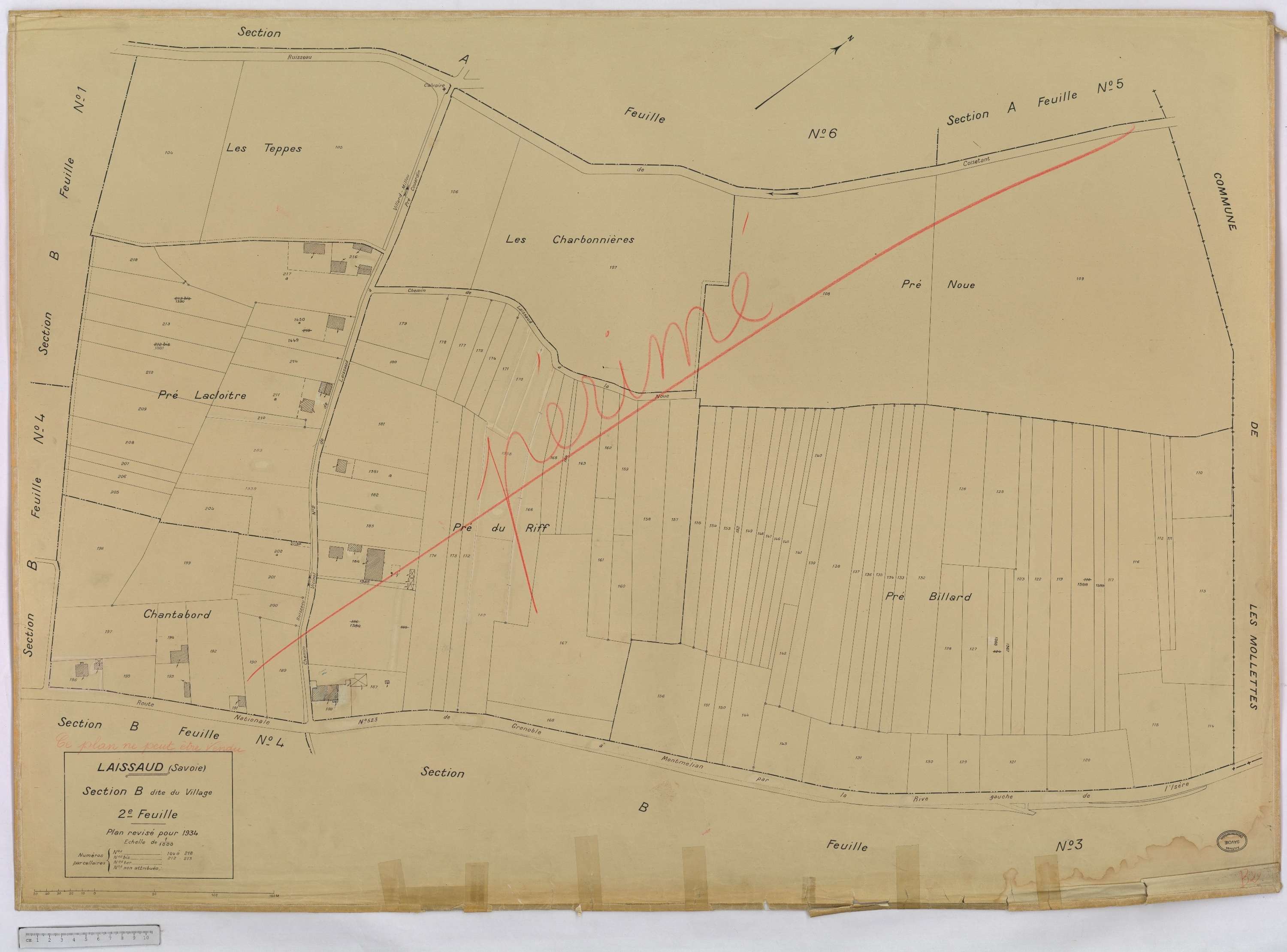 Laissaud - Cadastre rénové, version définitive (1934).