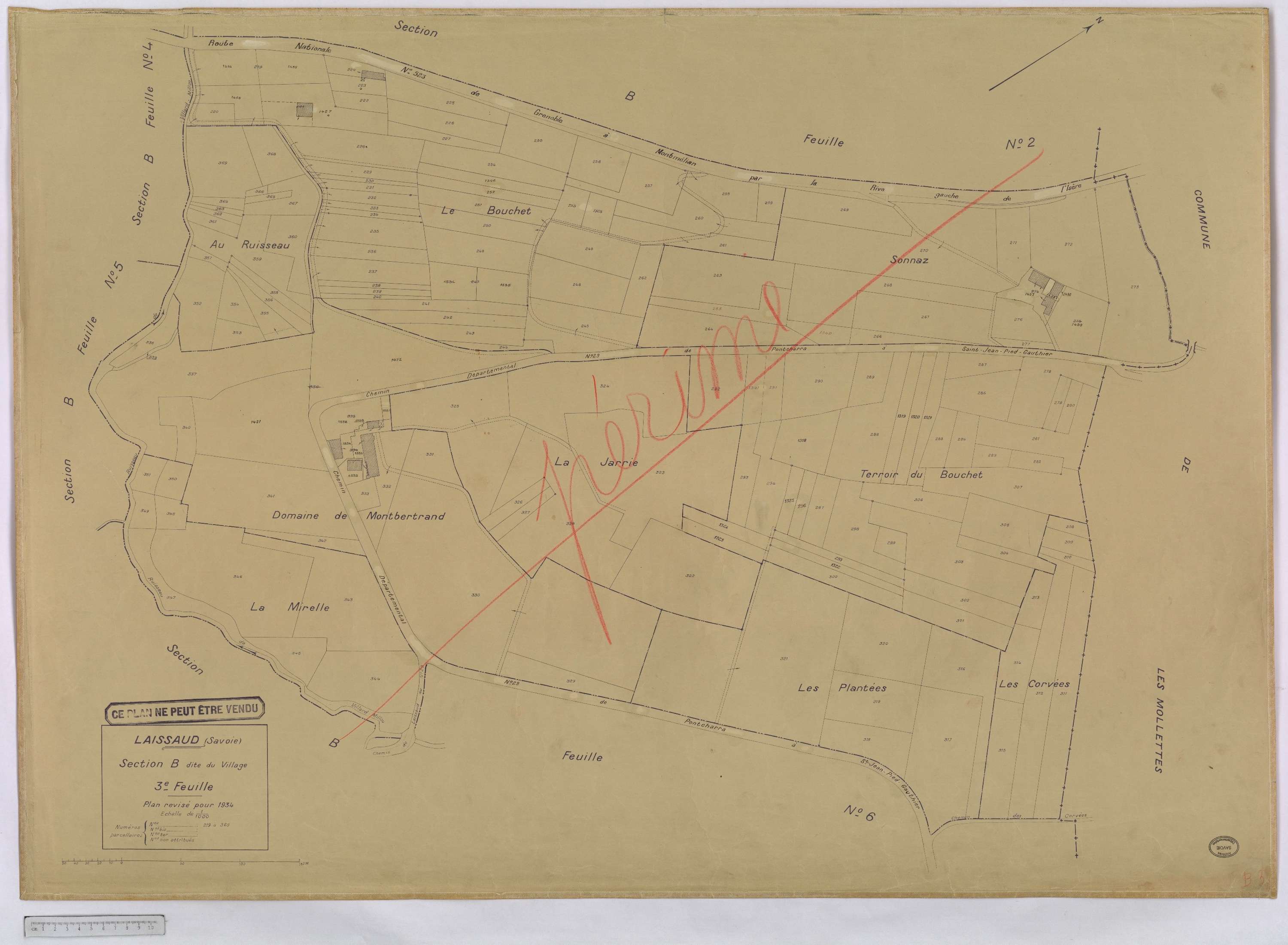 Laissaud - Cadastre rénové, version définitive (1934).