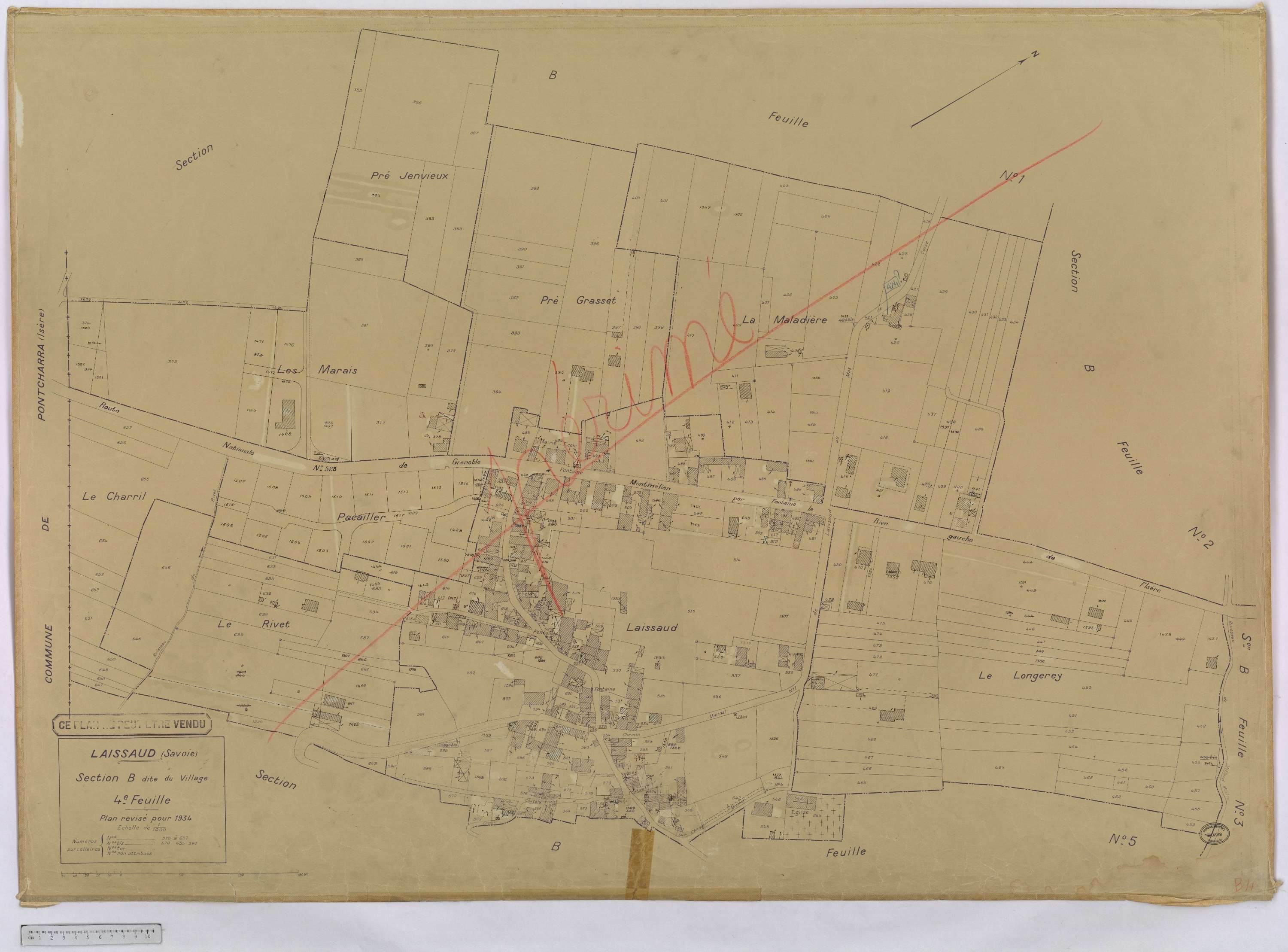 Laissaud - Cadastre rénové, version définitive (1934).