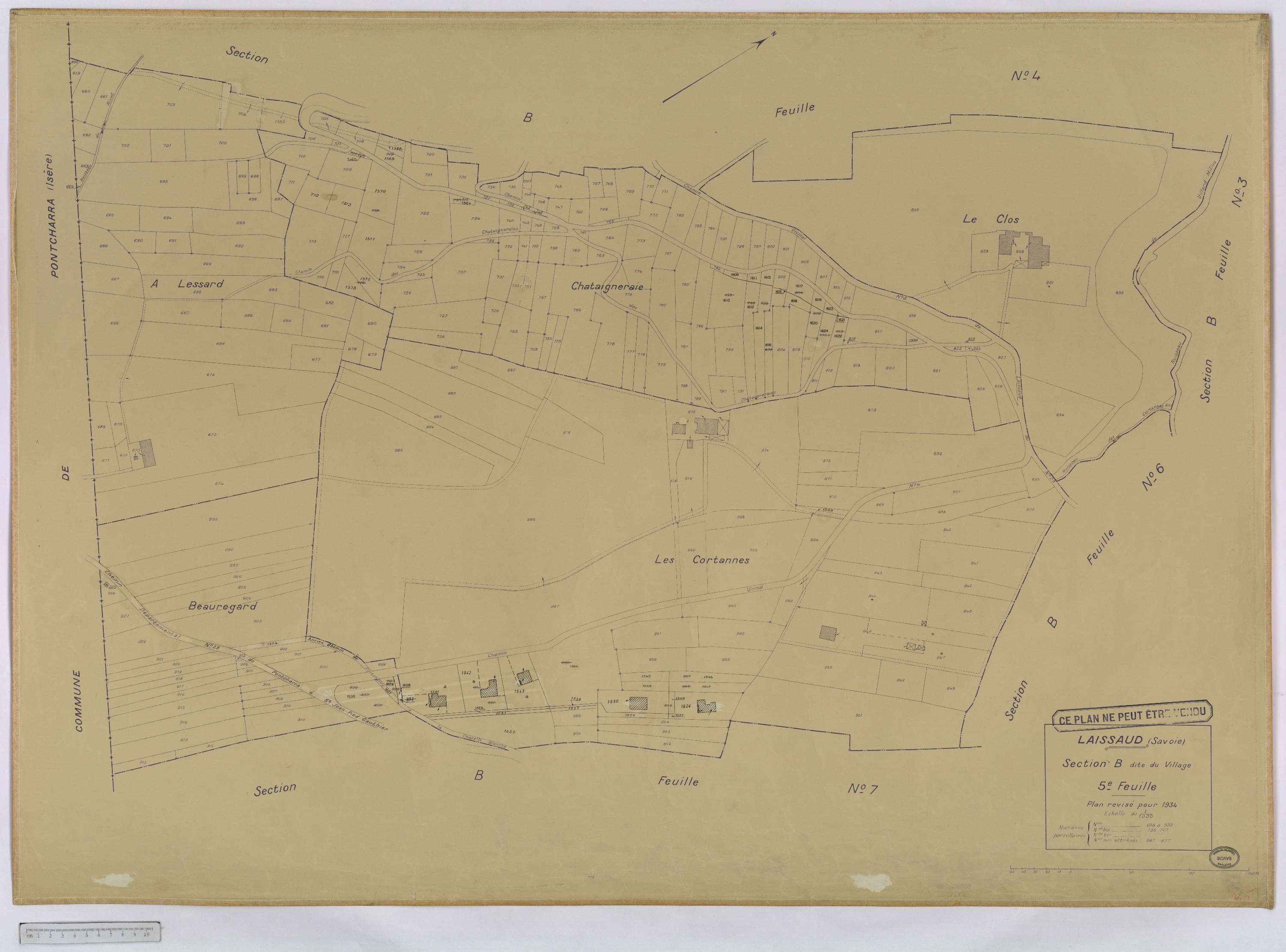 Laissaud - Cadastre rénové, version définitive (1934).