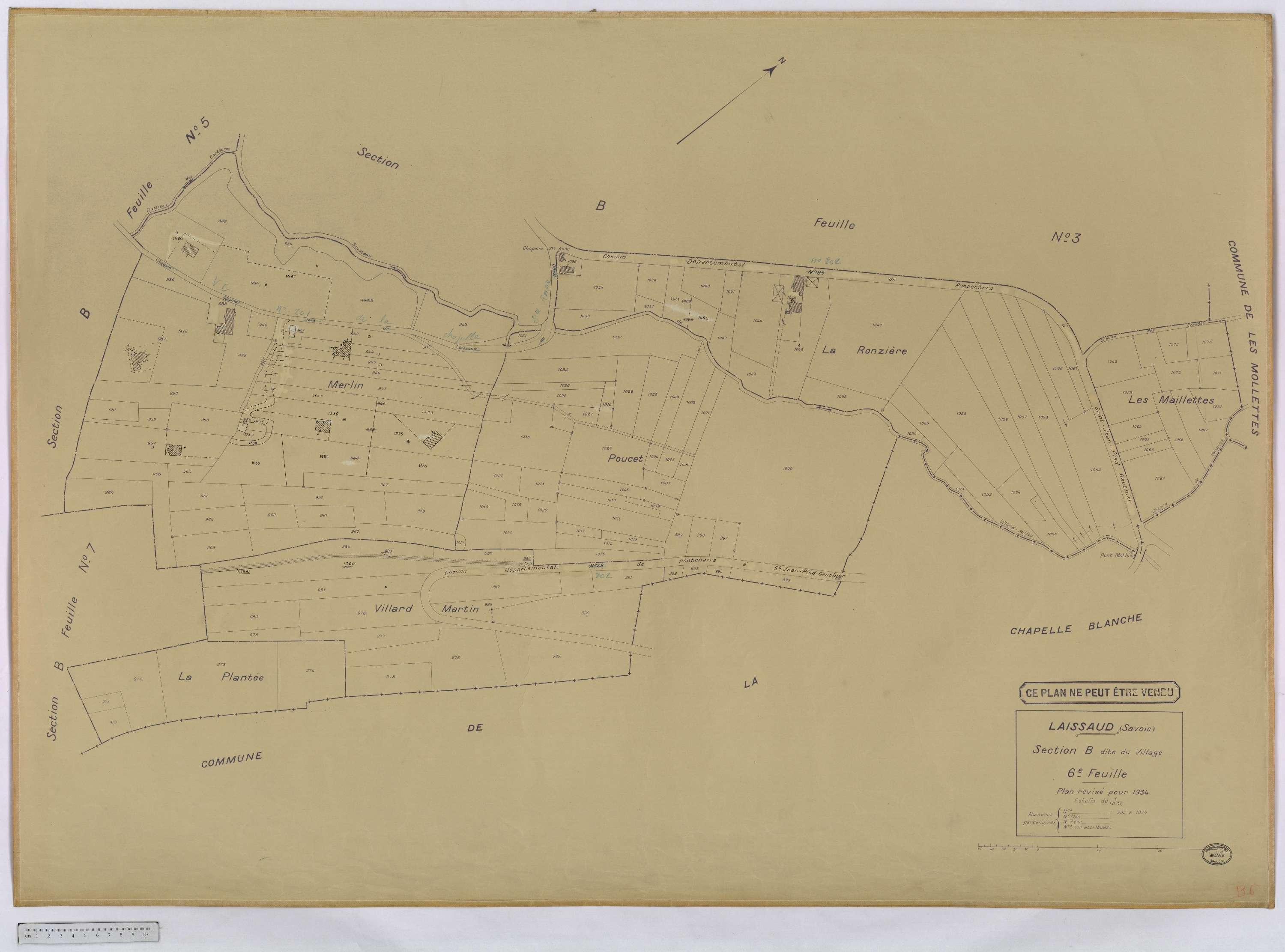 Laissaud - Cadastre rénové, version définitive (1934).