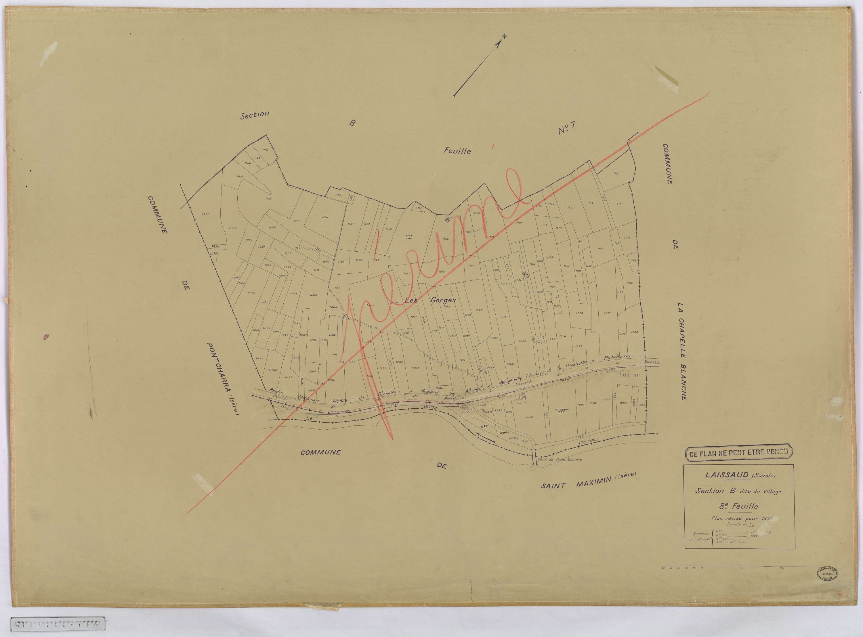 Laissaud - Cadastre rénové, version définitive (1934).