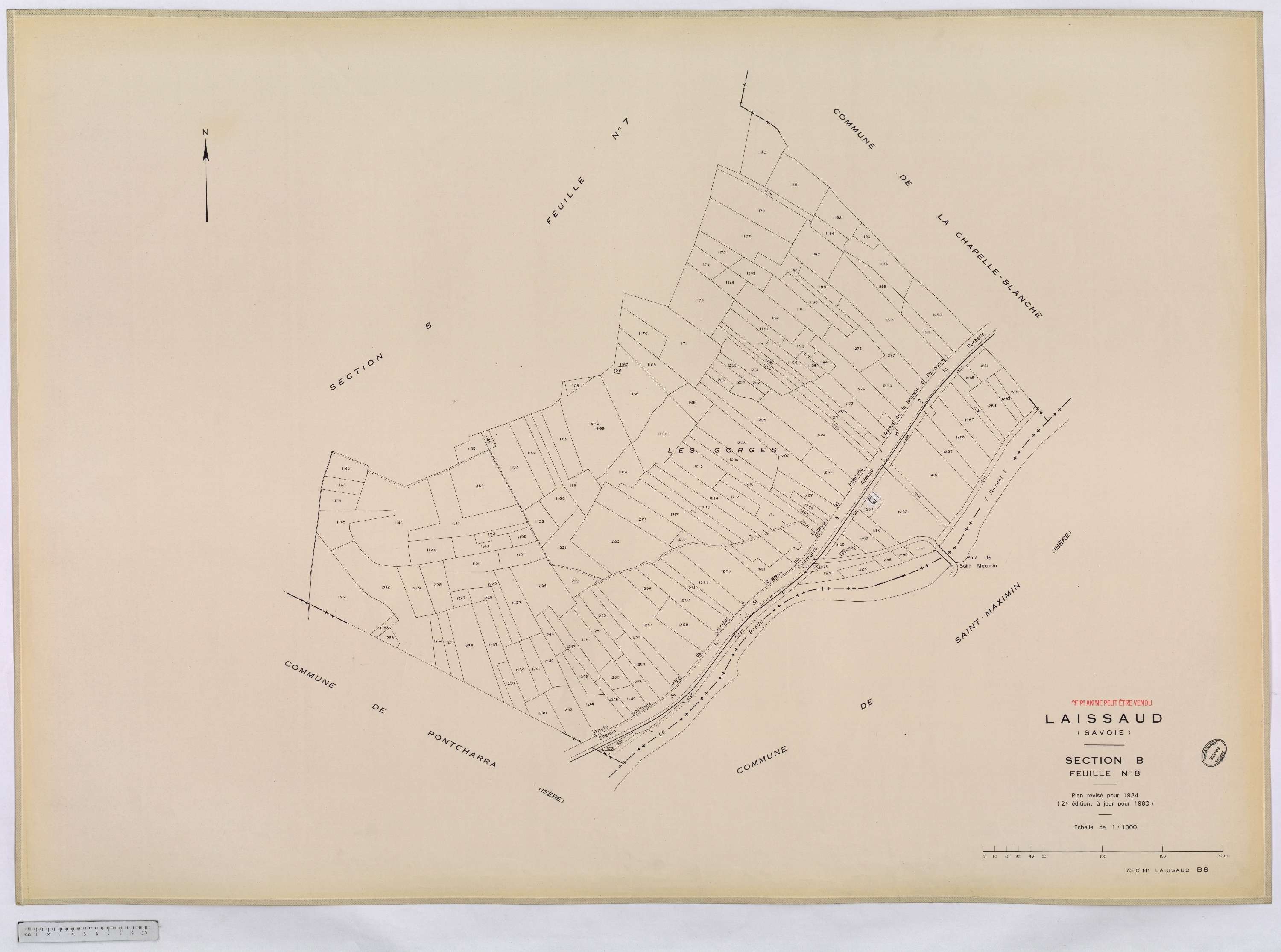 Laissaud - Cadastre rénové, version définitive (1934).