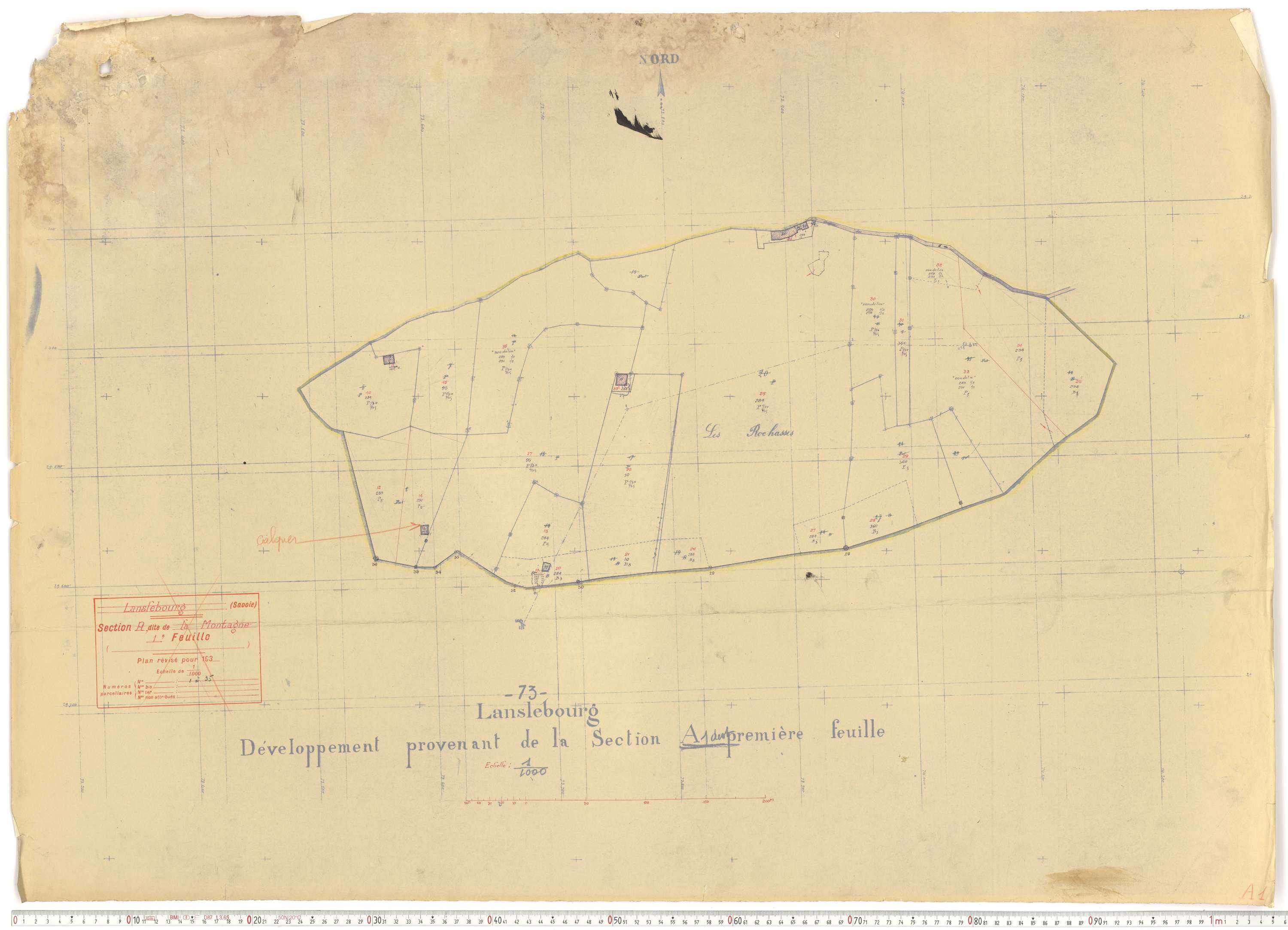 Lanslebourg-Mont-Cenis - Plans cadastraux du cadastre rénové.