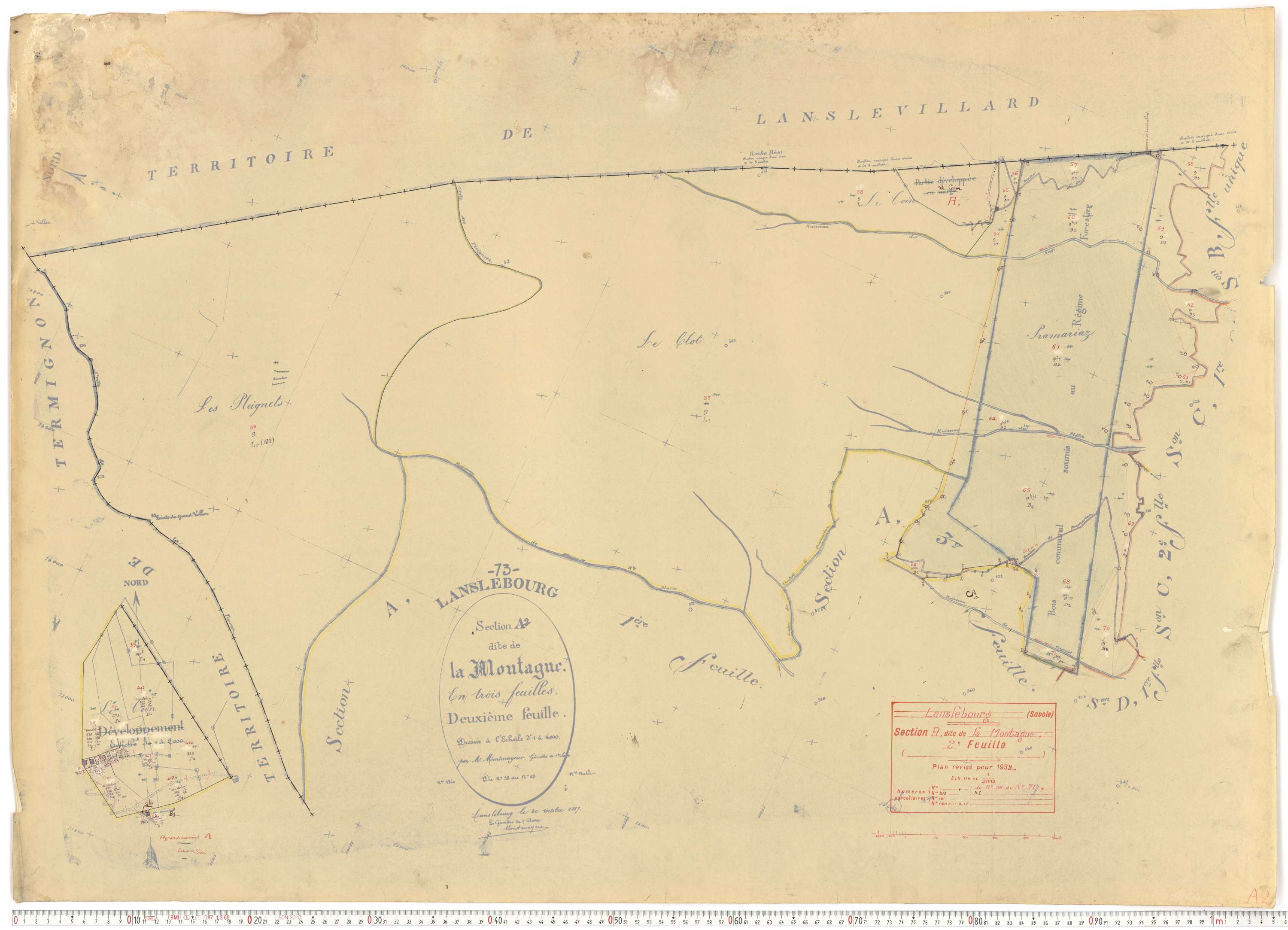 Lanslebourg-Mont-Cenis - Plans cadastraux du cadastre rénové.