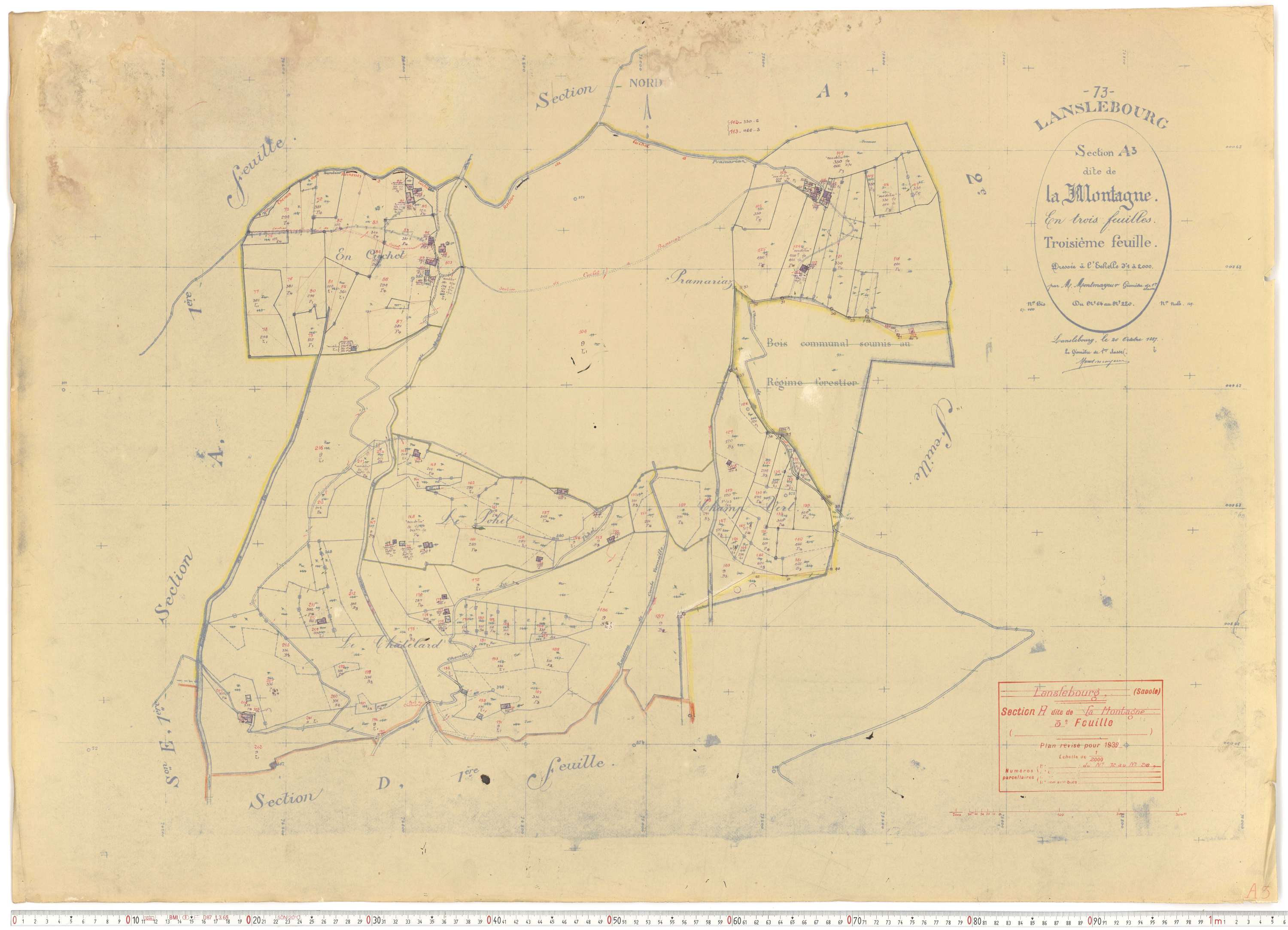 Lanslebourg-Mont-Cenis - Plans cadastraux du cadastre rénové.