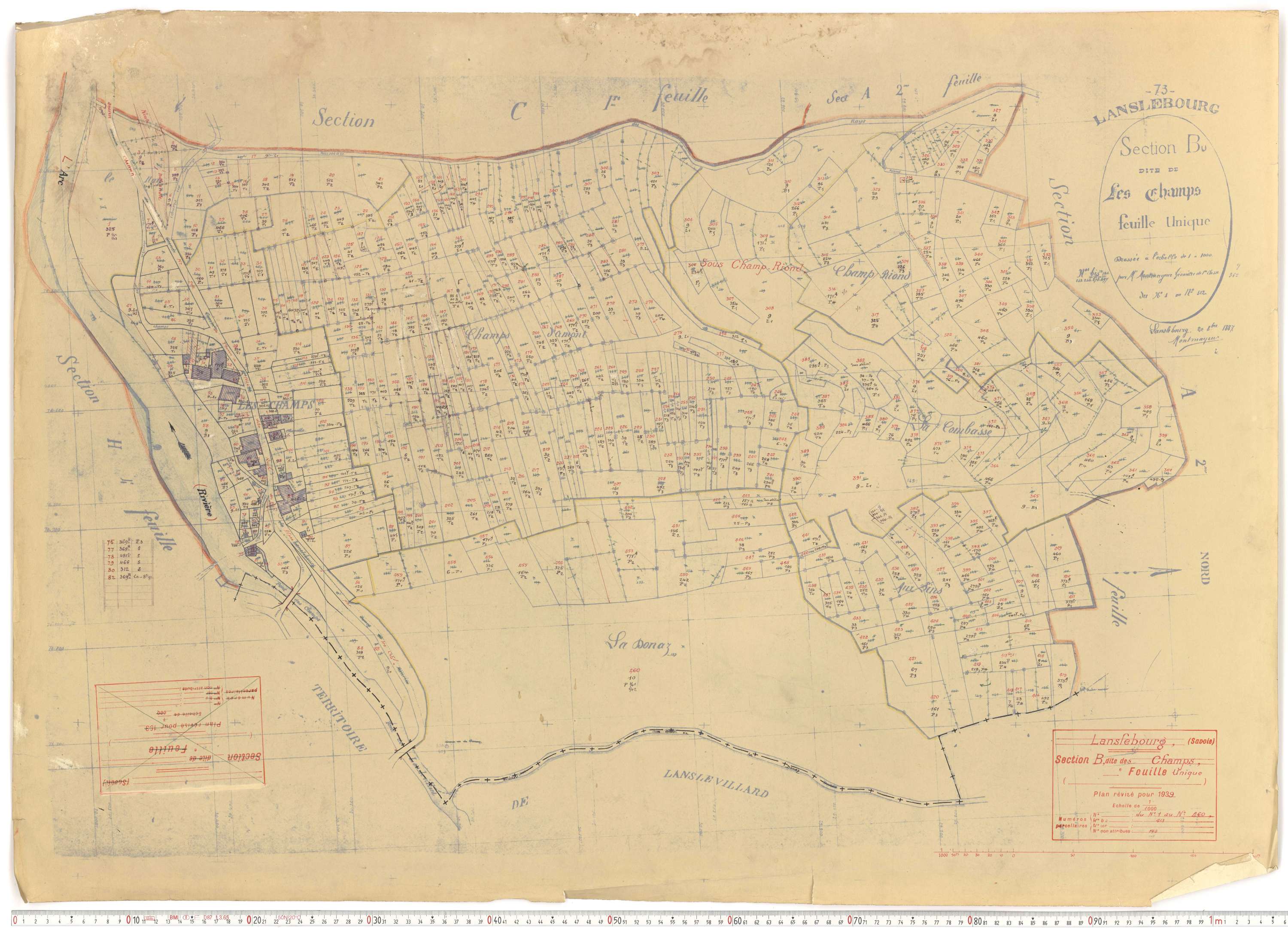 Lanslebourg-Mont-Cenis - Plans cadastraux du cadastre rénové.