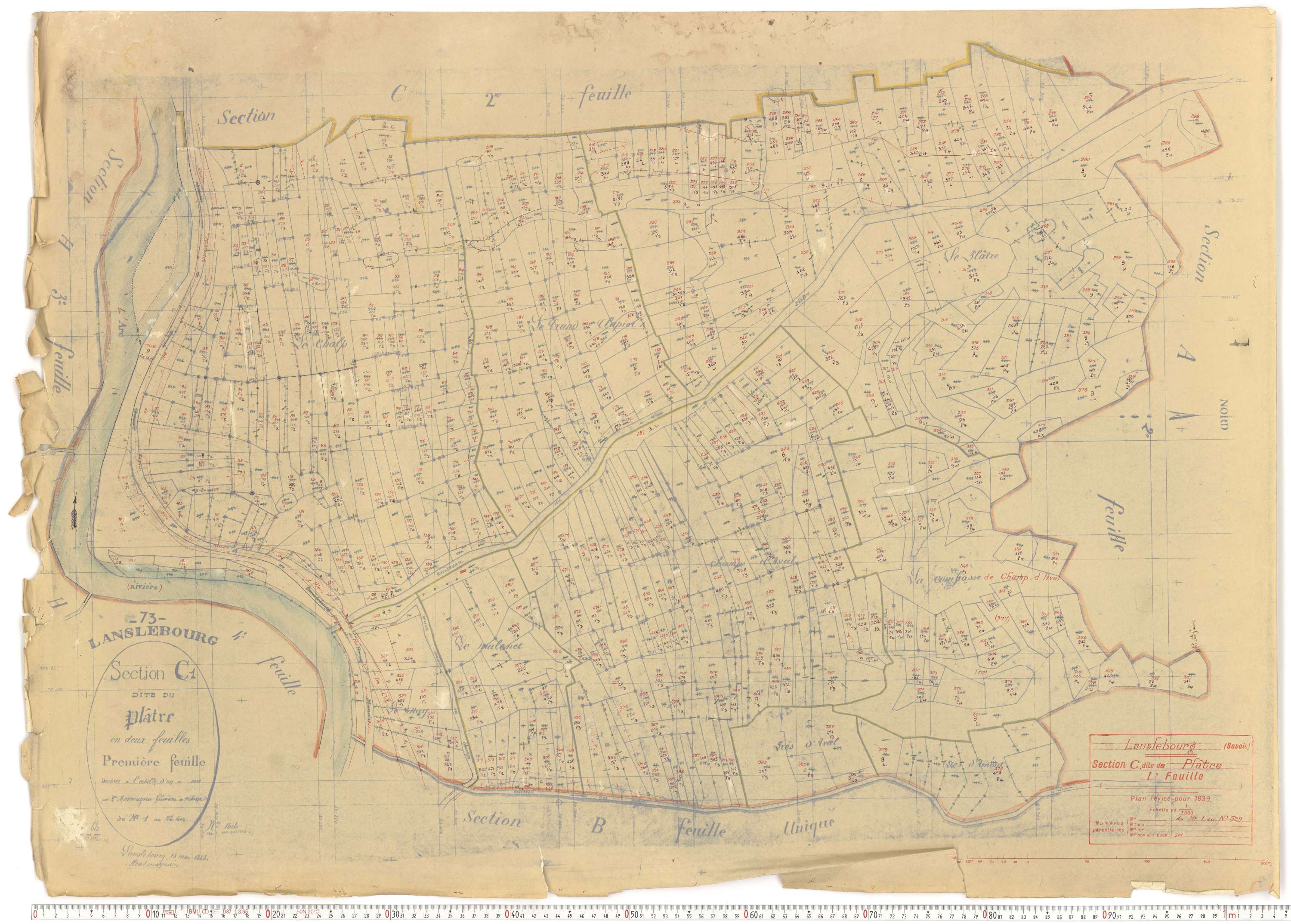 Lanslebourg-Mont-Cenis - Plans cadastraux du cadastre rénové.