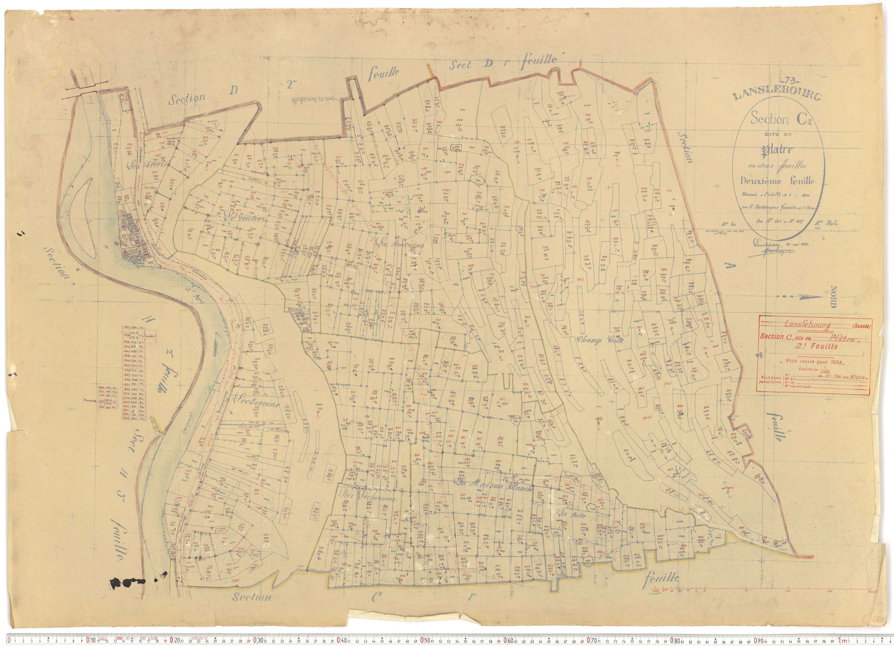 Lanslebourg-Mont-Cenis - Plans cadastraux du cadastre rénové.