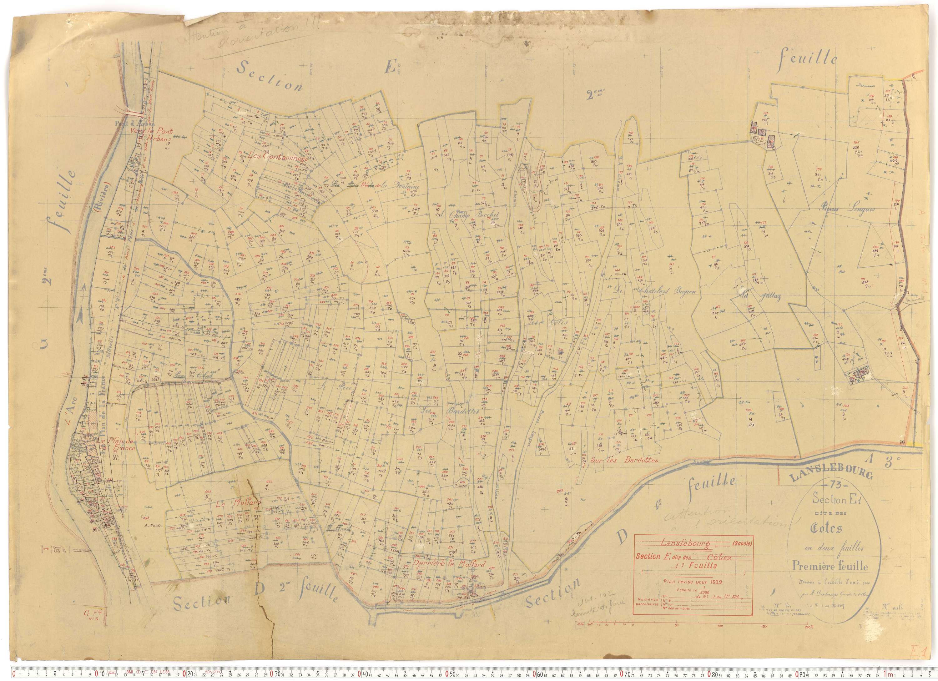 Lanslebourg-Mont-Cenis - Plans cadastraux du cadastre rénové.