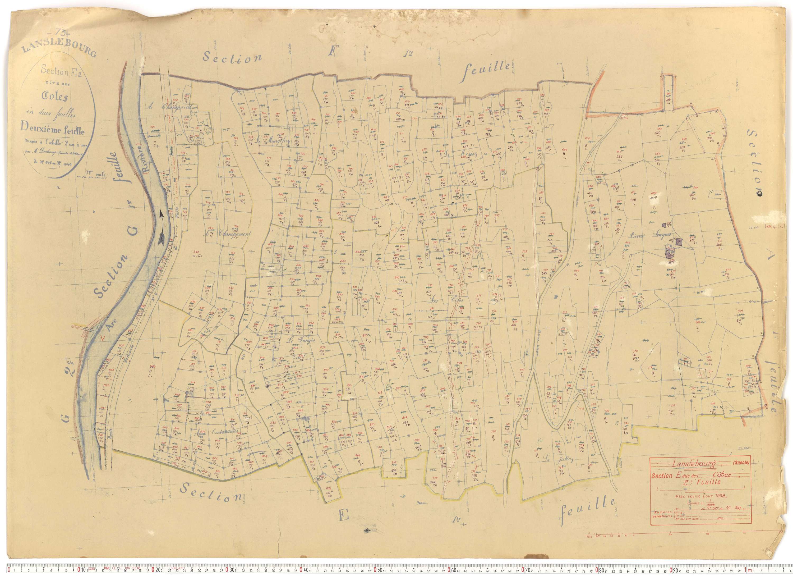 Lanslebourg-Mont-Cenis - Plans cadastraux du cadastre rénové.