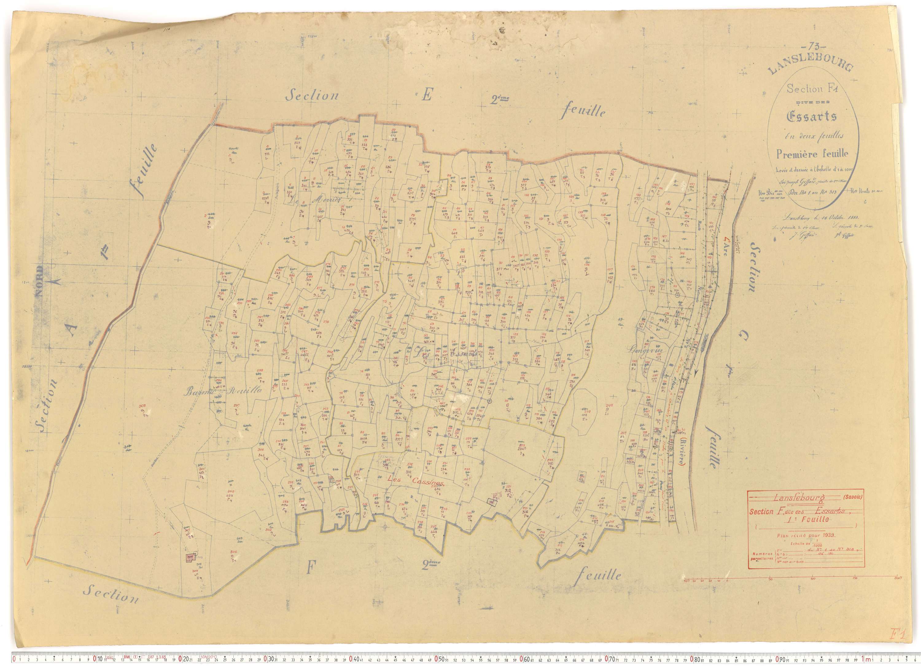 Lanslebourg-Mont-Cenis - Plans cadastraux du cadastre rénové.
