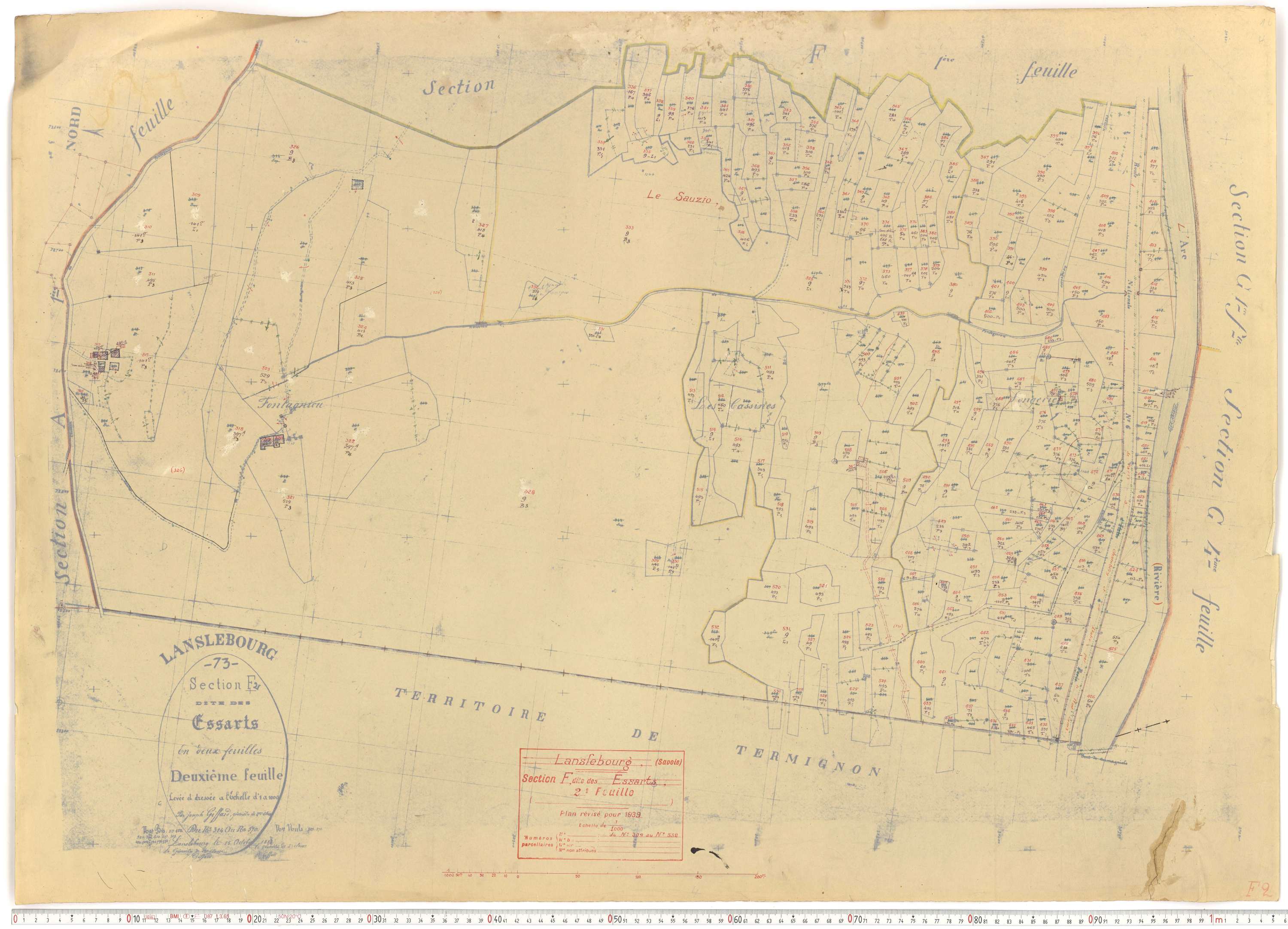Lanslebourg-Mont-Cenis - Plans cadastraux du cadastre rénové.