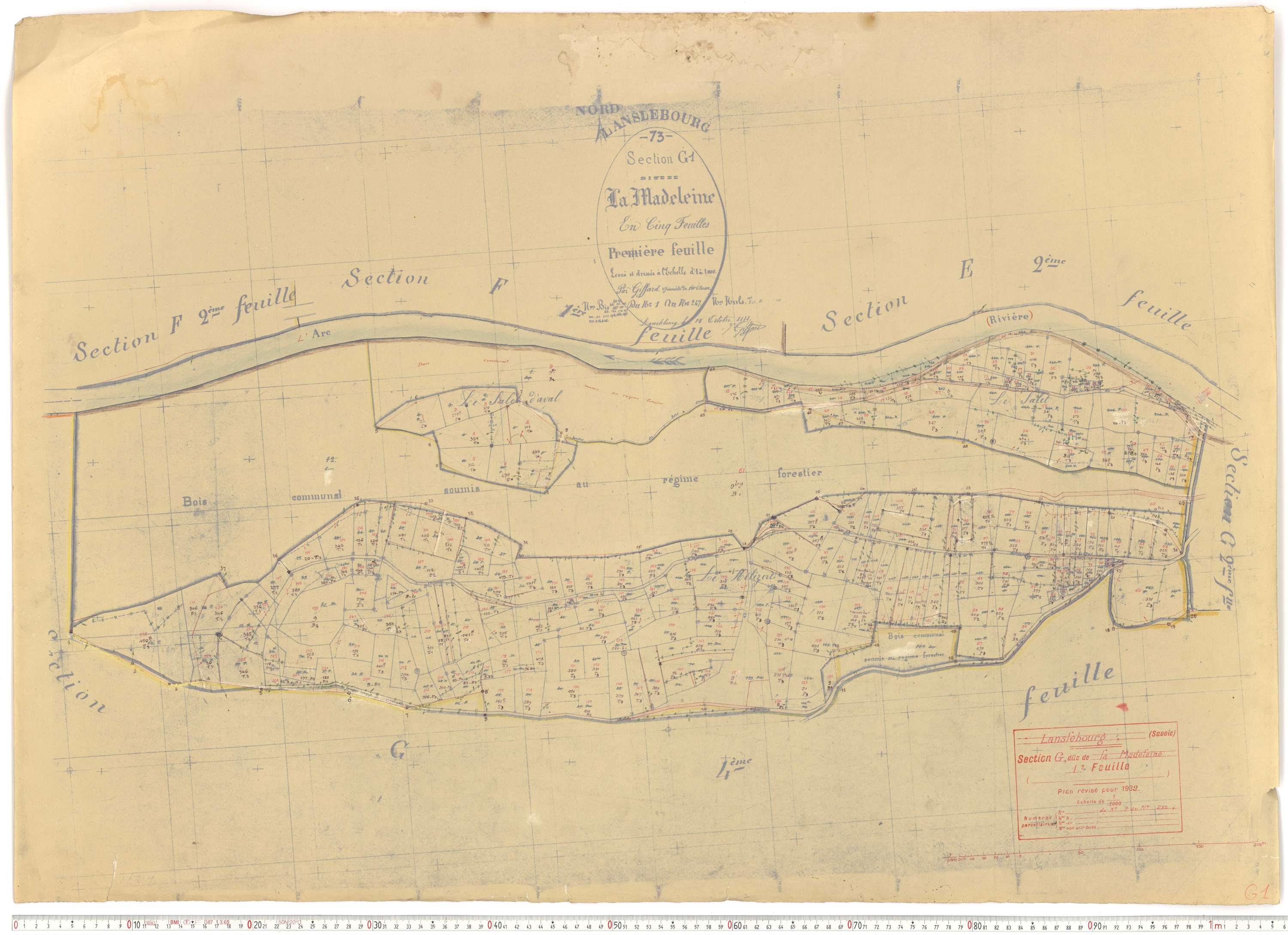 Lanslebourg-Mont-Cenis - Plans cadastraux du cadastre rénové.