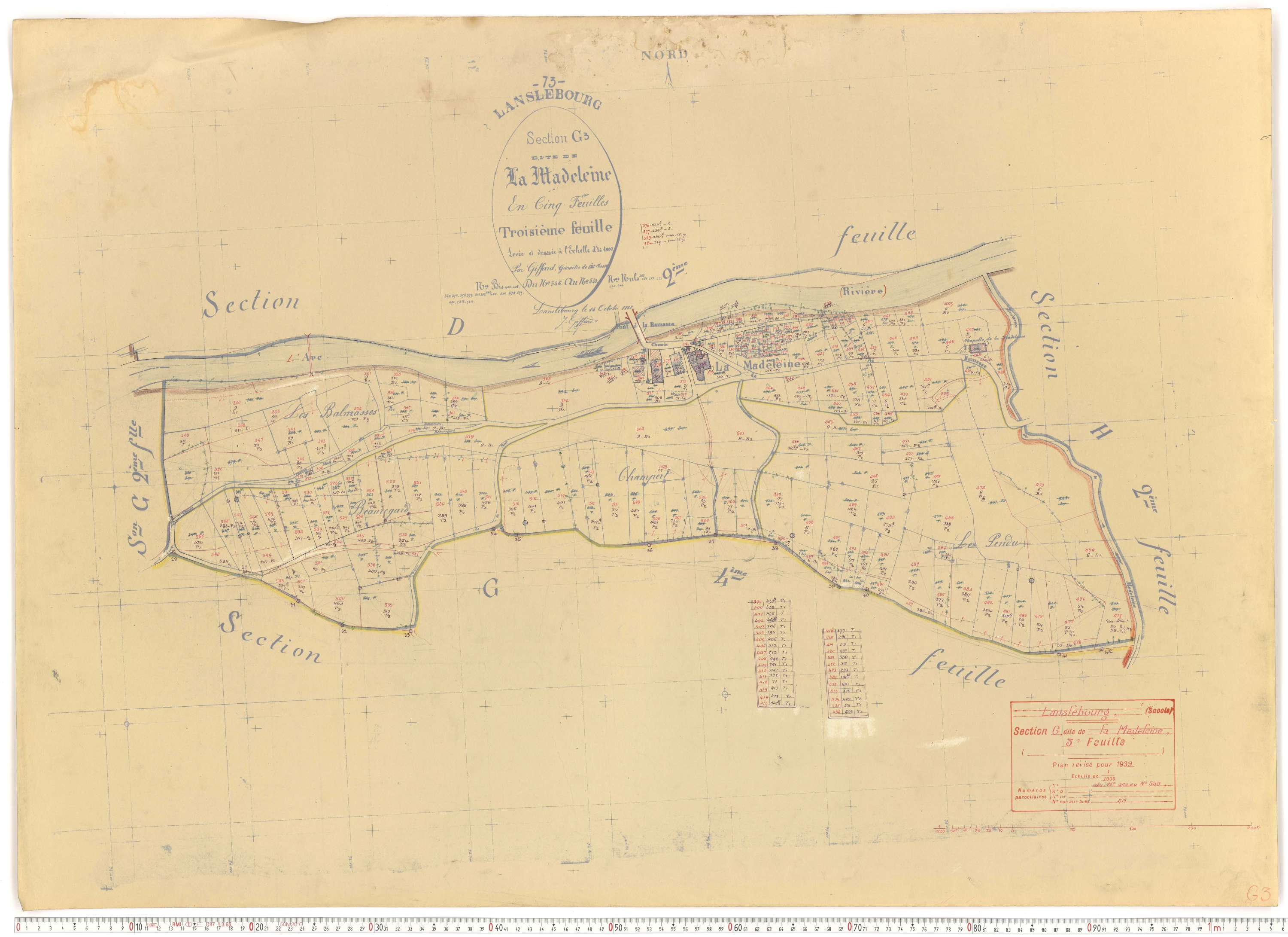 Lanslebourg-Mont-Cenis - Plans cadastraux du cadastre rénové.