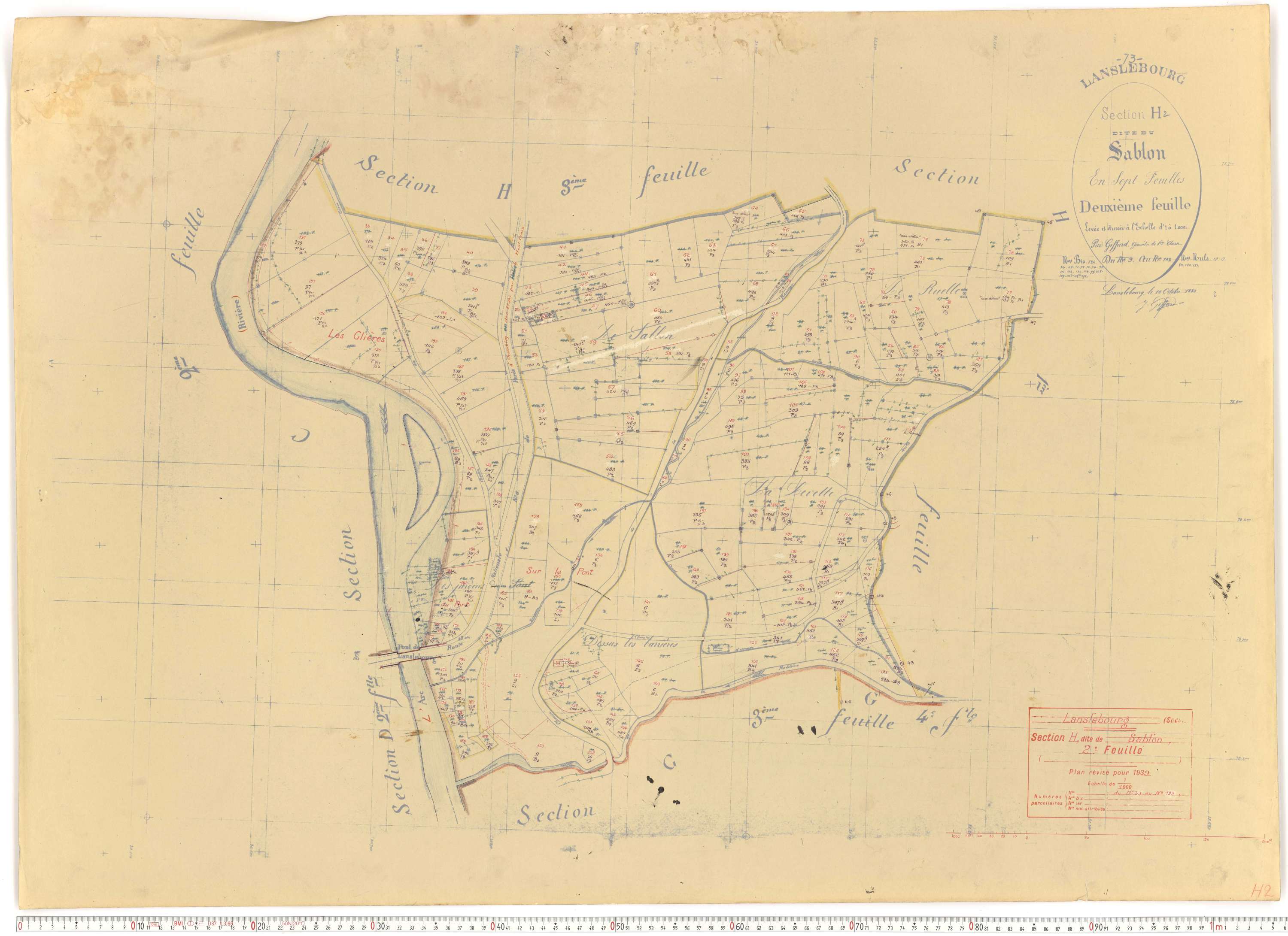 Lanslebourg-Mont-Cenis - Plans cadastraux du cadastre rénové.