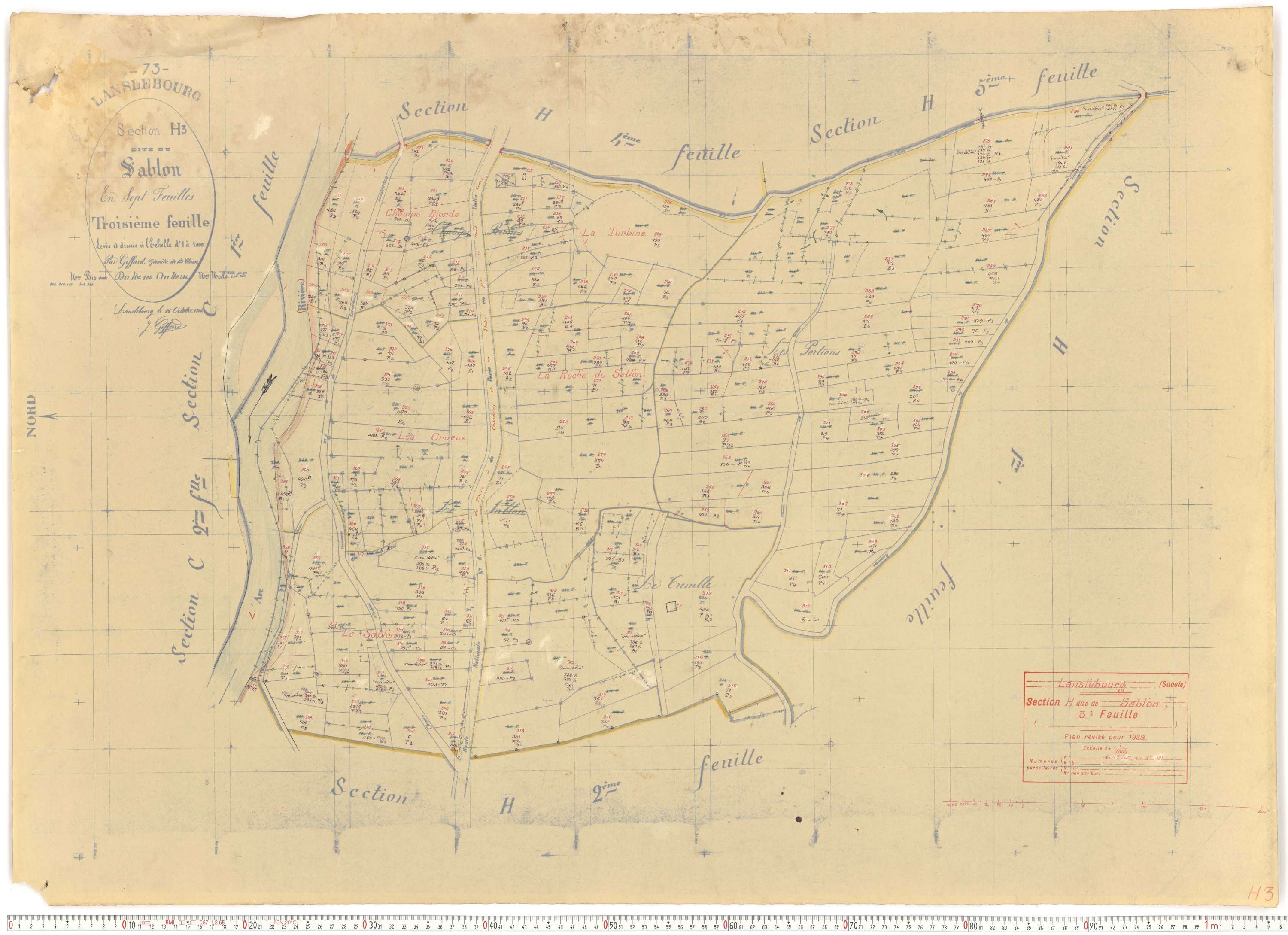 Lanslebourg-Mont-Cenis - Plans cadastraux du cadastre rénové.
