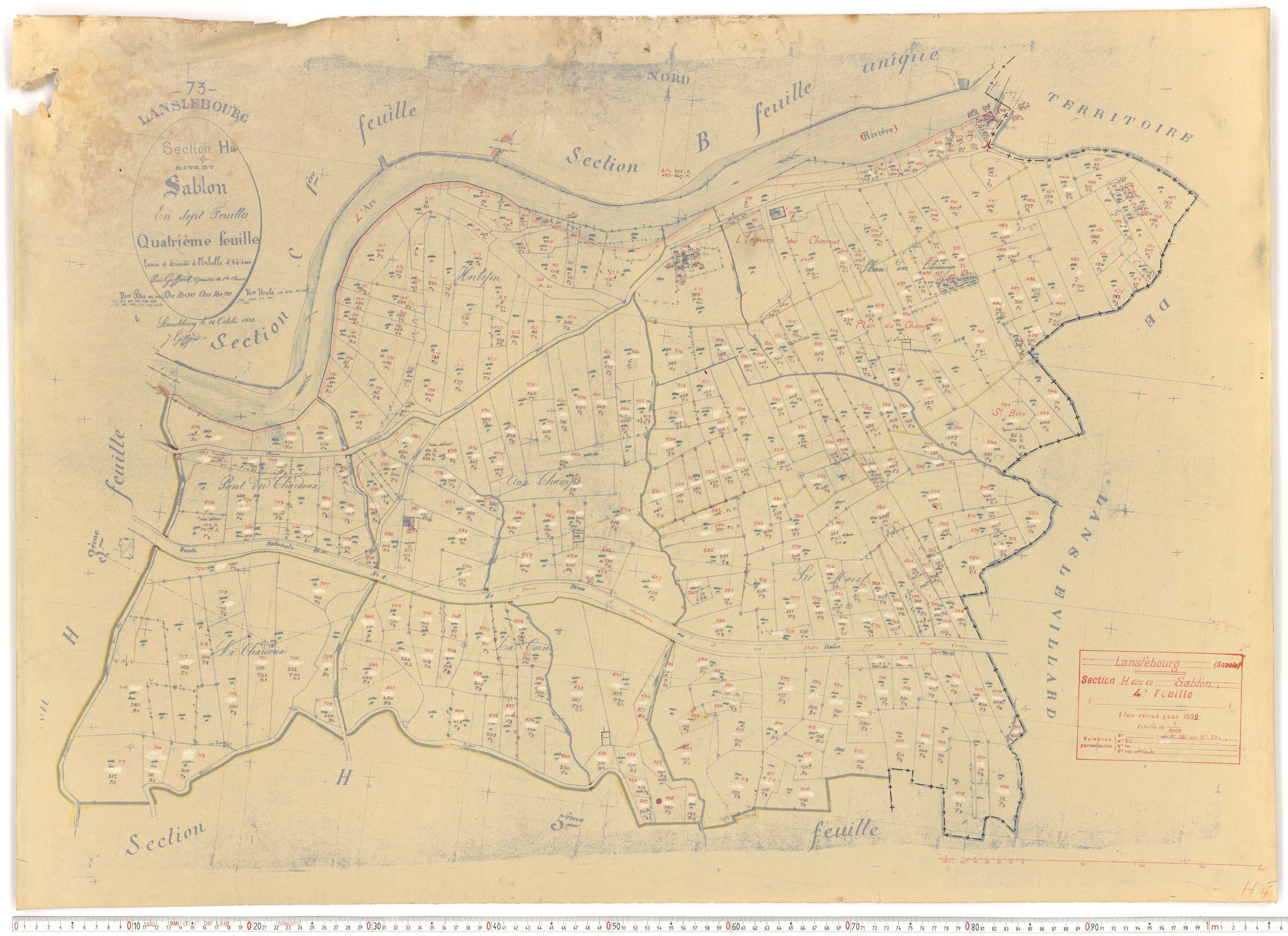 Lanslebourg-Mont-Cenis - Plans cadastraux du cadastre rénové.