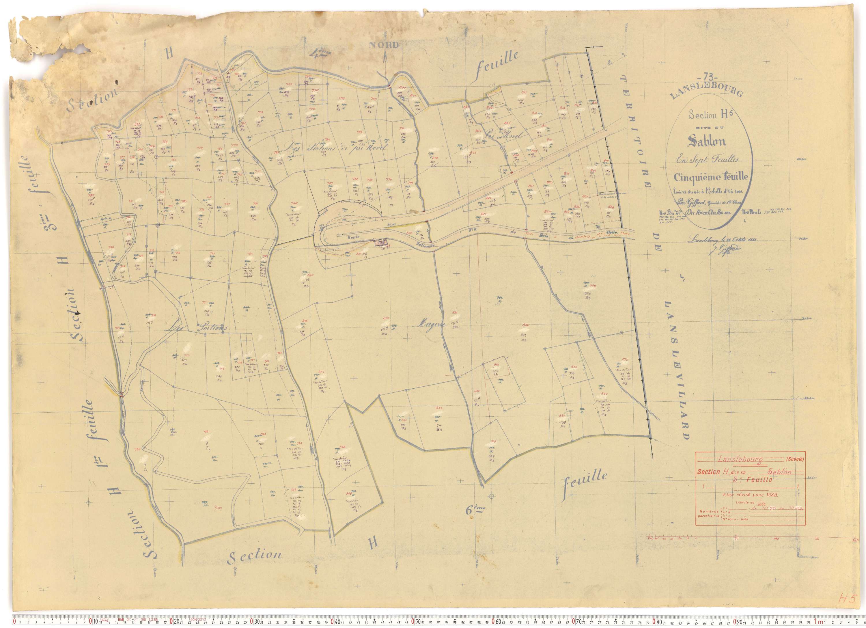 Lanslebourg-Mont-Cenis - Plans cadastraux du cadastre rénové.