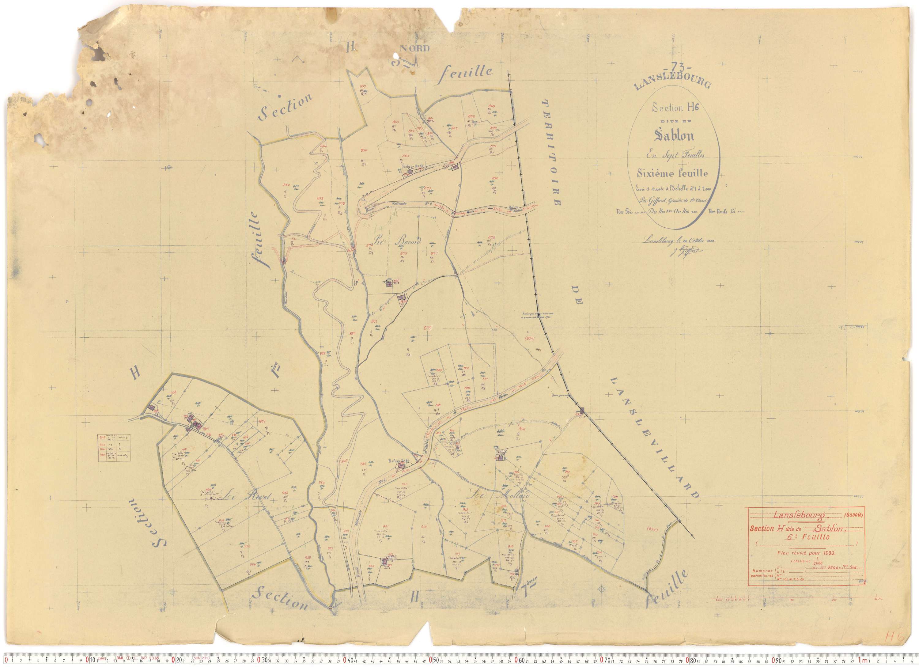 Lanslebourg-Mont-Cenis - Plans cadastraux du cadastre rénové.