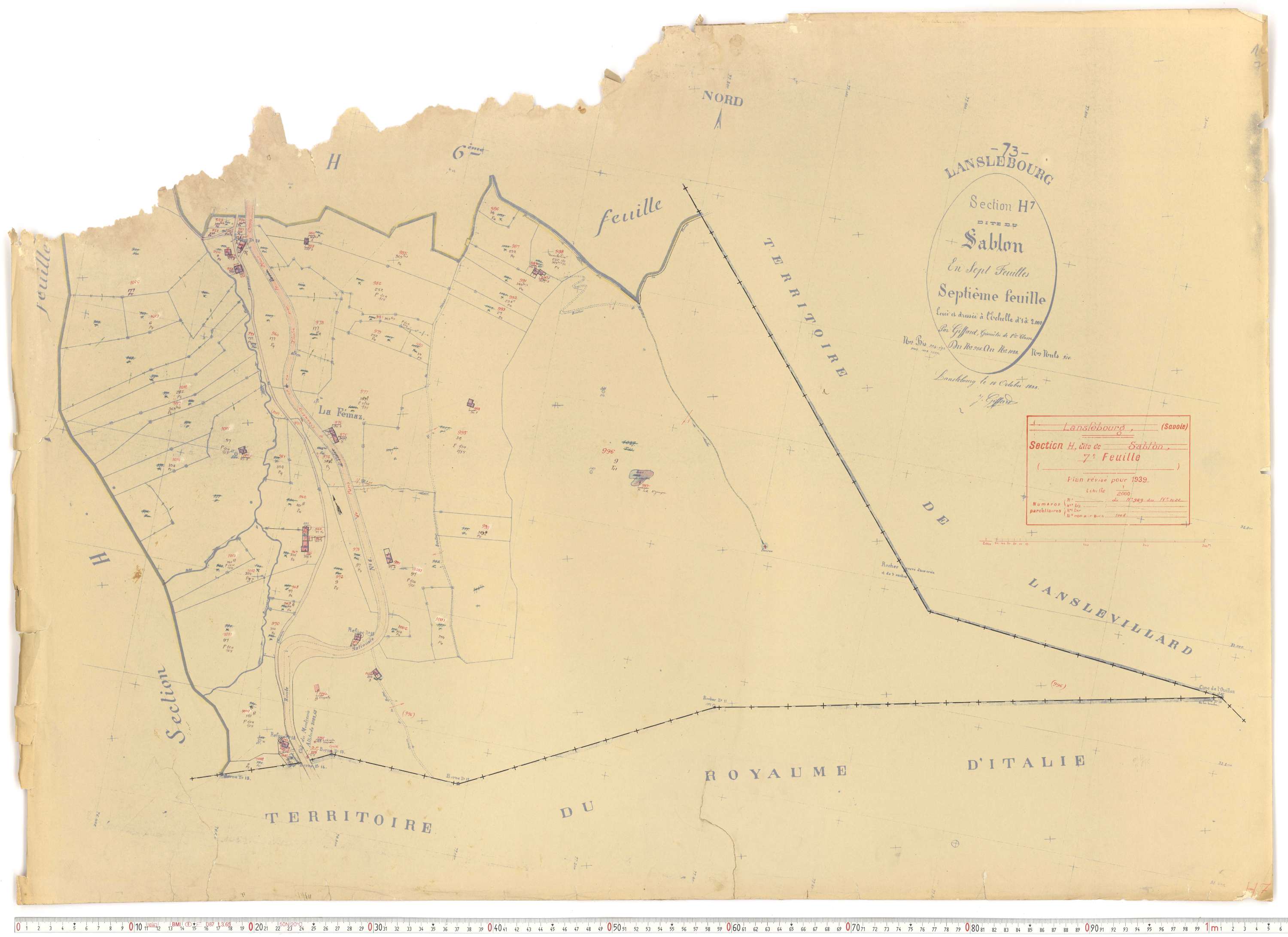 Lanslebourg-Mont-Cenis - Plans cadastraux du cadastre rénové.