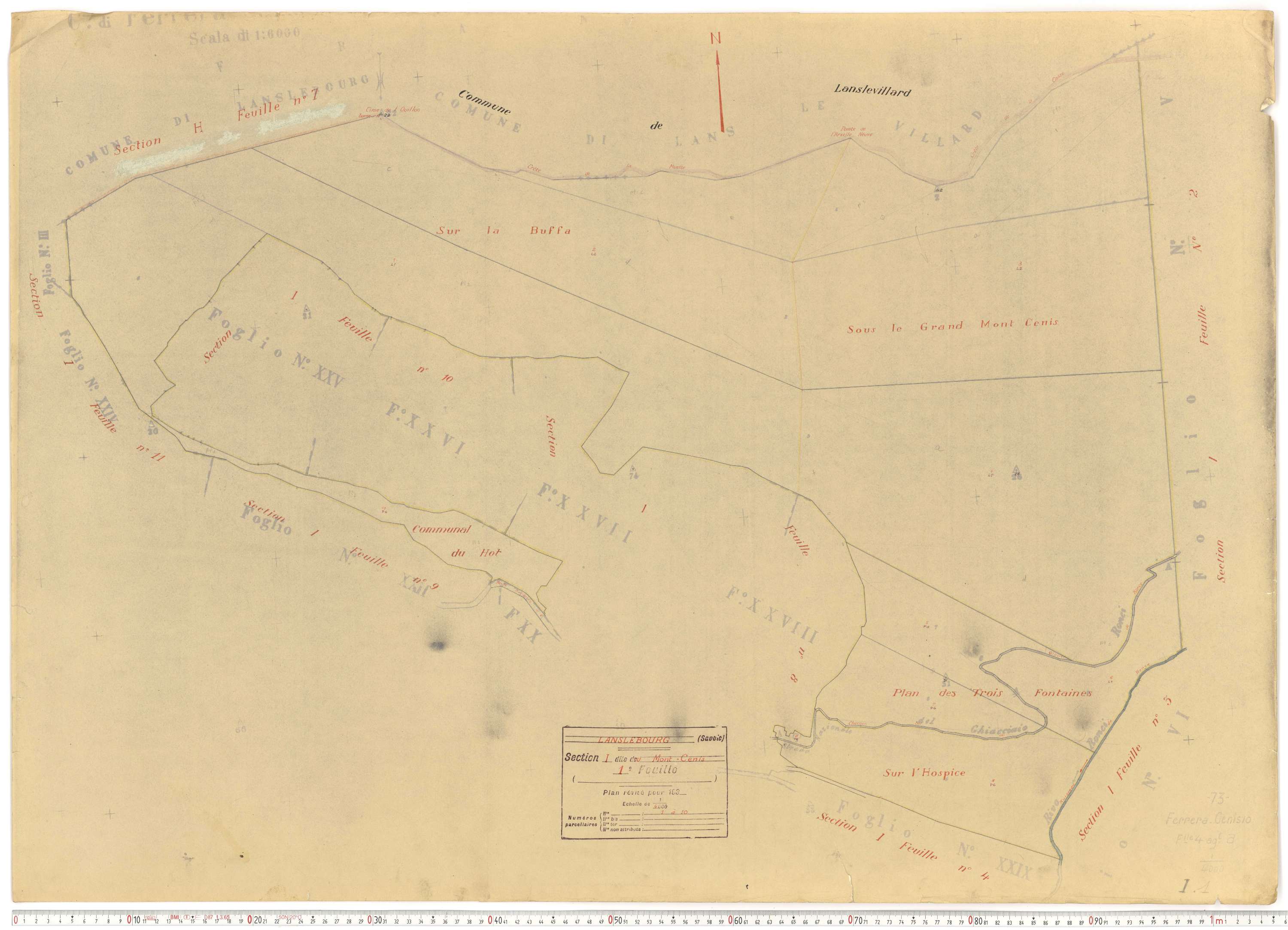 Lanslebourg-Mont-Cenis - Plans cadastraux du cadastre rénové.