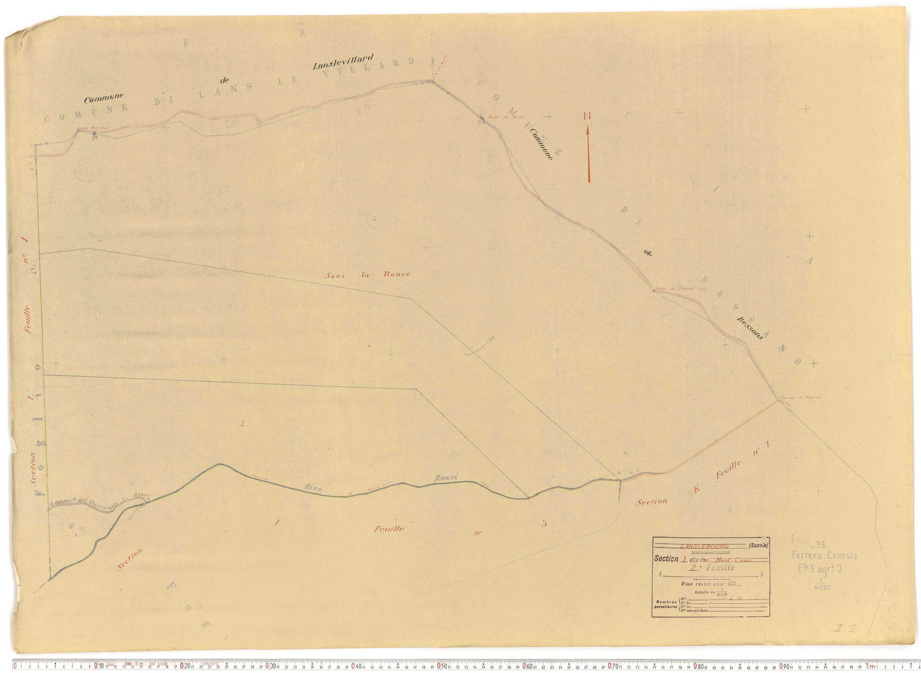 Lanslebourg-Mont-Cenis - Plans cadastraux du cadastre rénové.