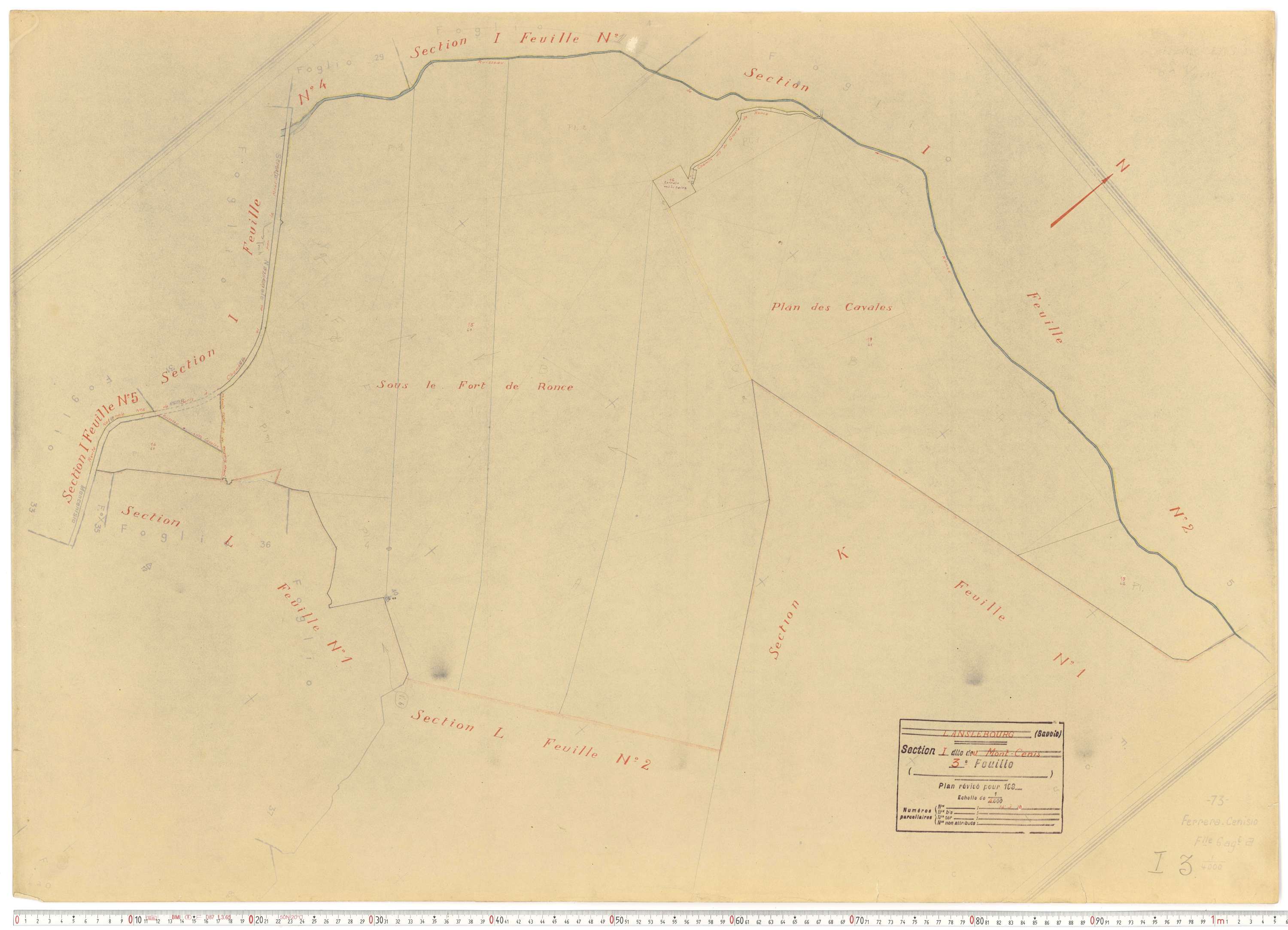 Lanslebourg-Mont-Cenis - Plans cadastraux du cadastre rénové.