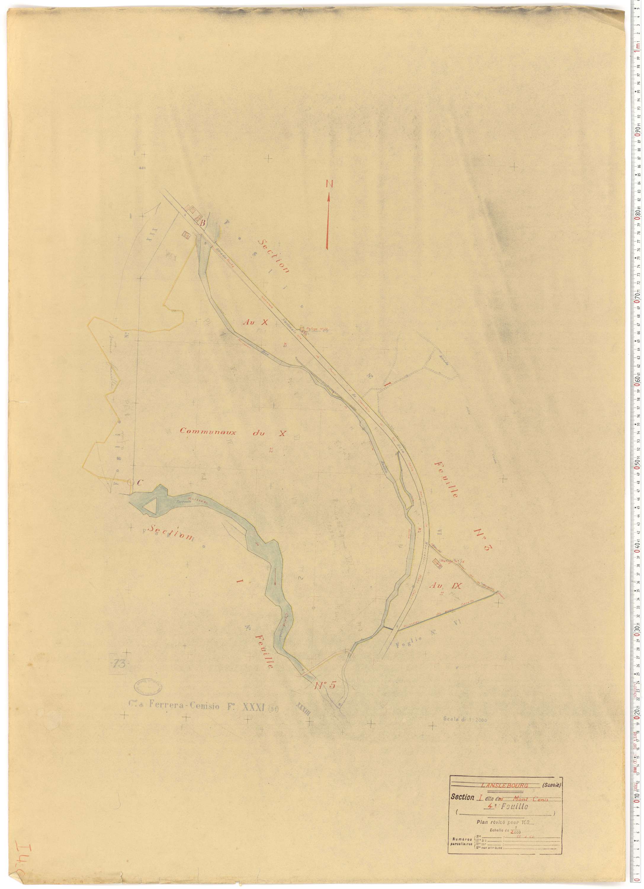 Lanslebourg-Mont-Cenis - Plans cadastraux du cadastre rénové.