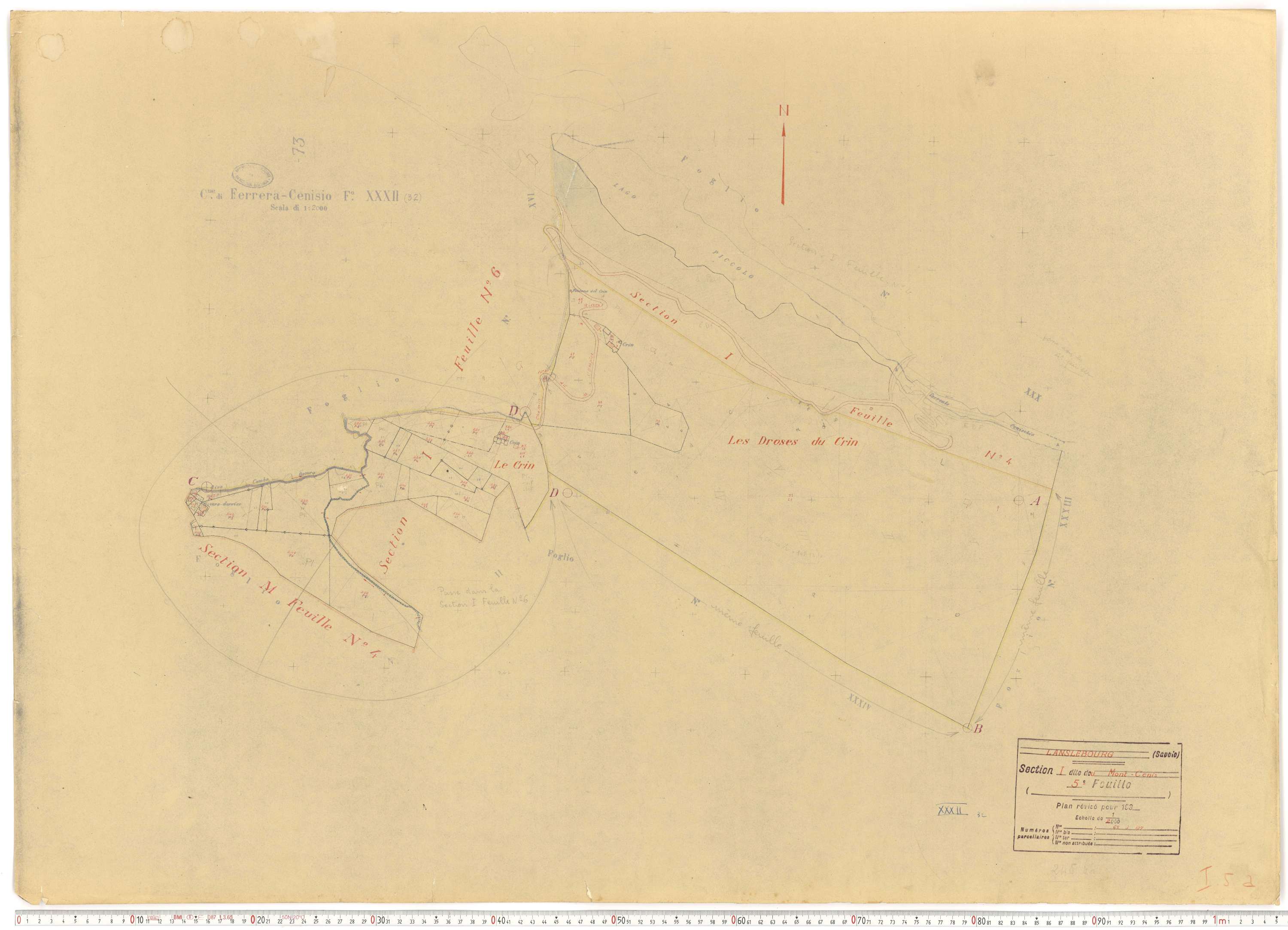 Lanslebourg-Mont-Cenis - Plans cadastraux du cadastre rénové.