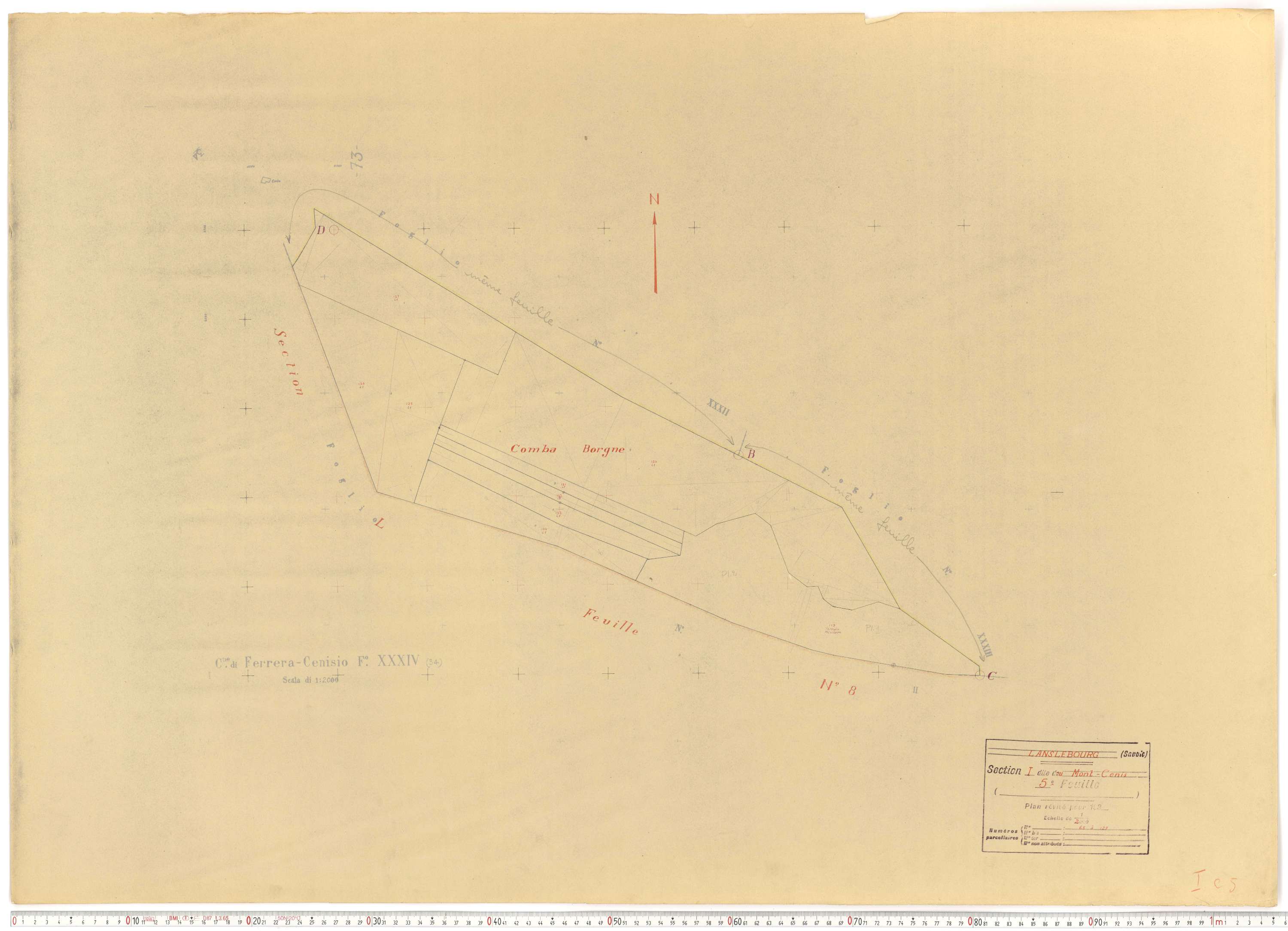 Lanslebourg-Mont-Cenis - Plans cadastraux du cadastre rénové.