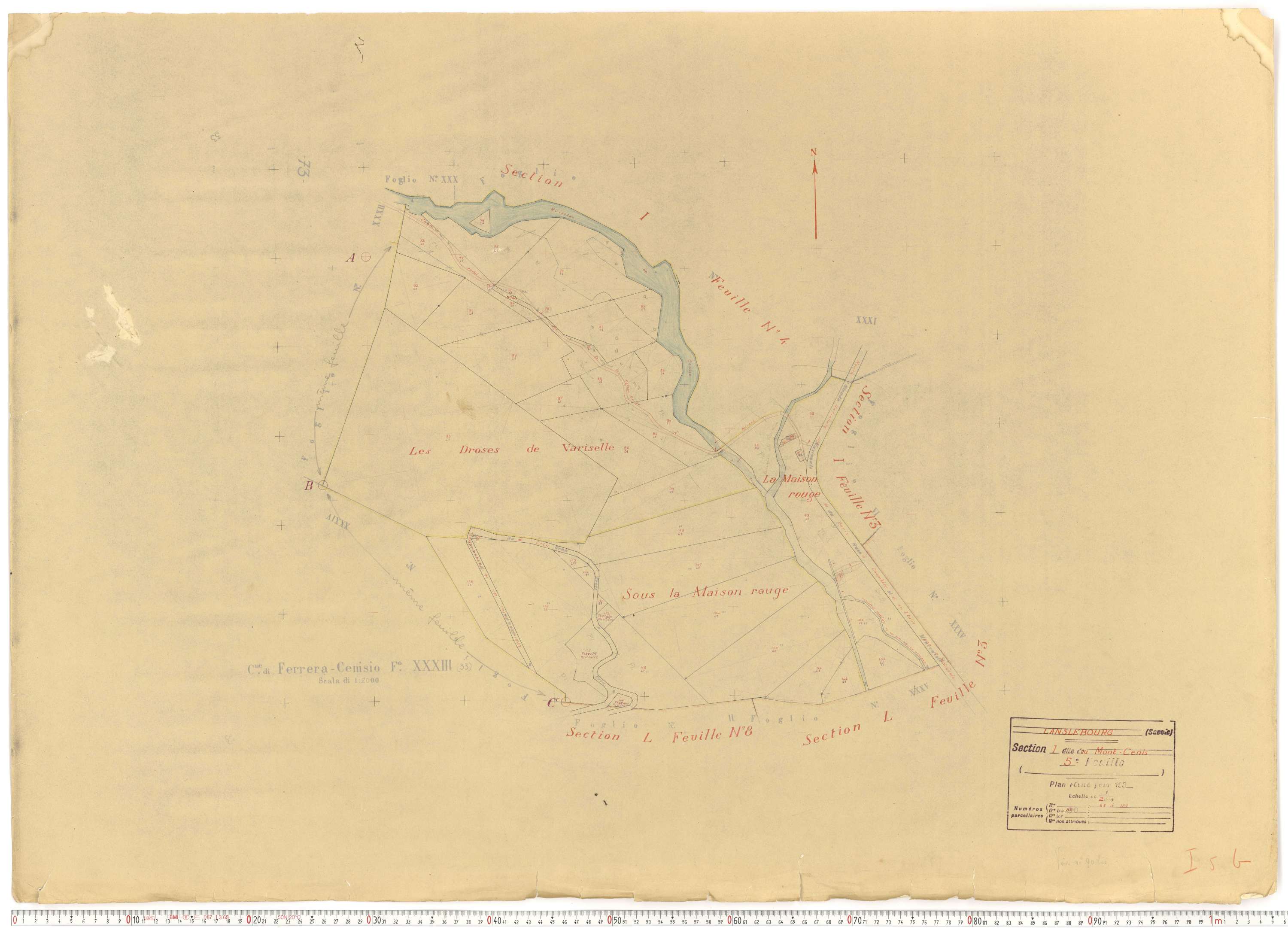 Lanslebourg-Mont-Cenis - Plans cadastraux du cadastre rénové.