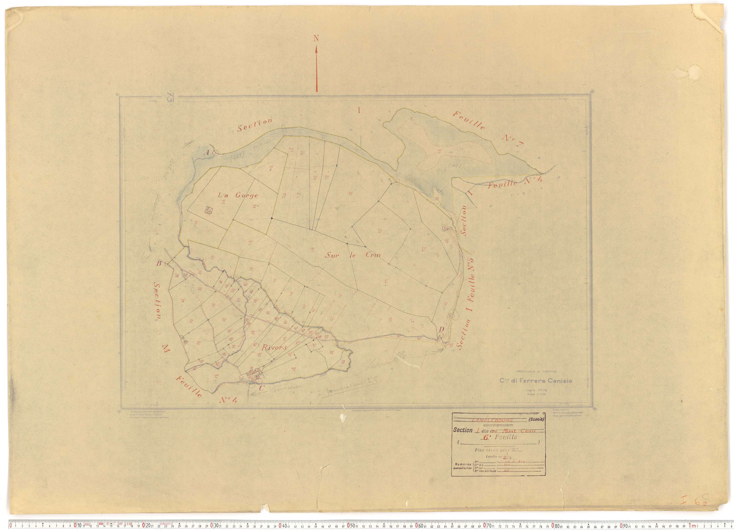 Lanslebourg-Mont-Cenis - Plans cadastraux du cadastre rénové.