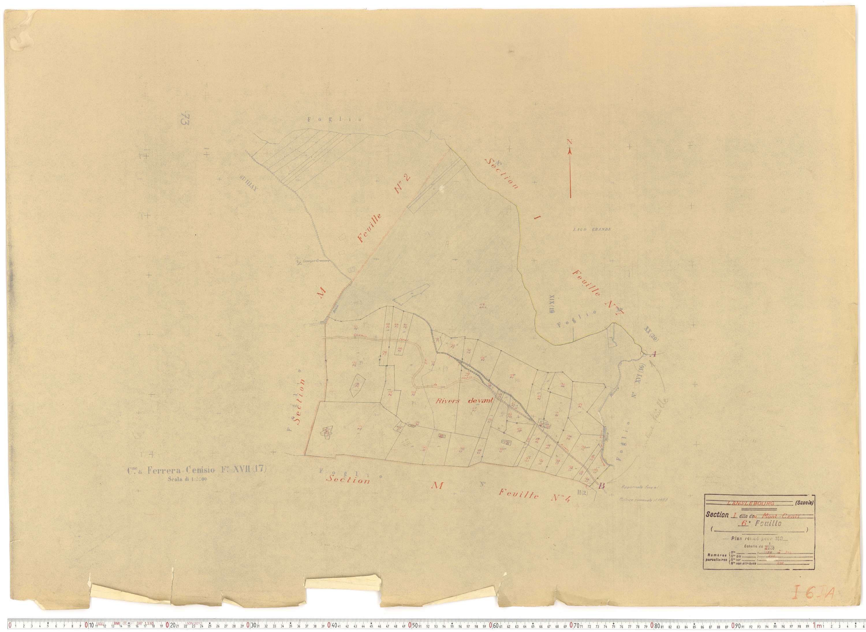 Lanslebourg-Mont-Cenis - Plans cadastraux du cadastre rénové.