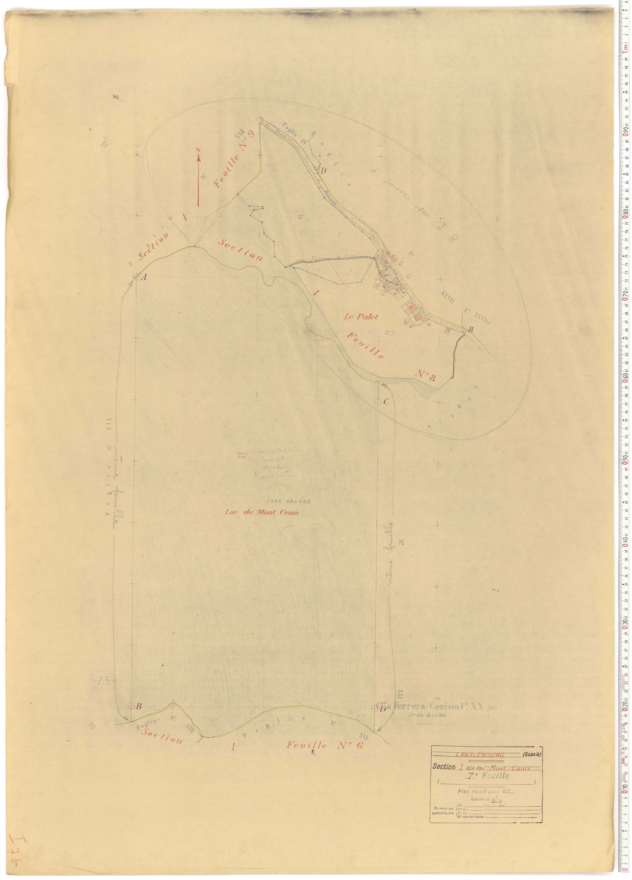 Lanslebourg-Mont-Cenis - Plans cadastraux du cadastre rénové.