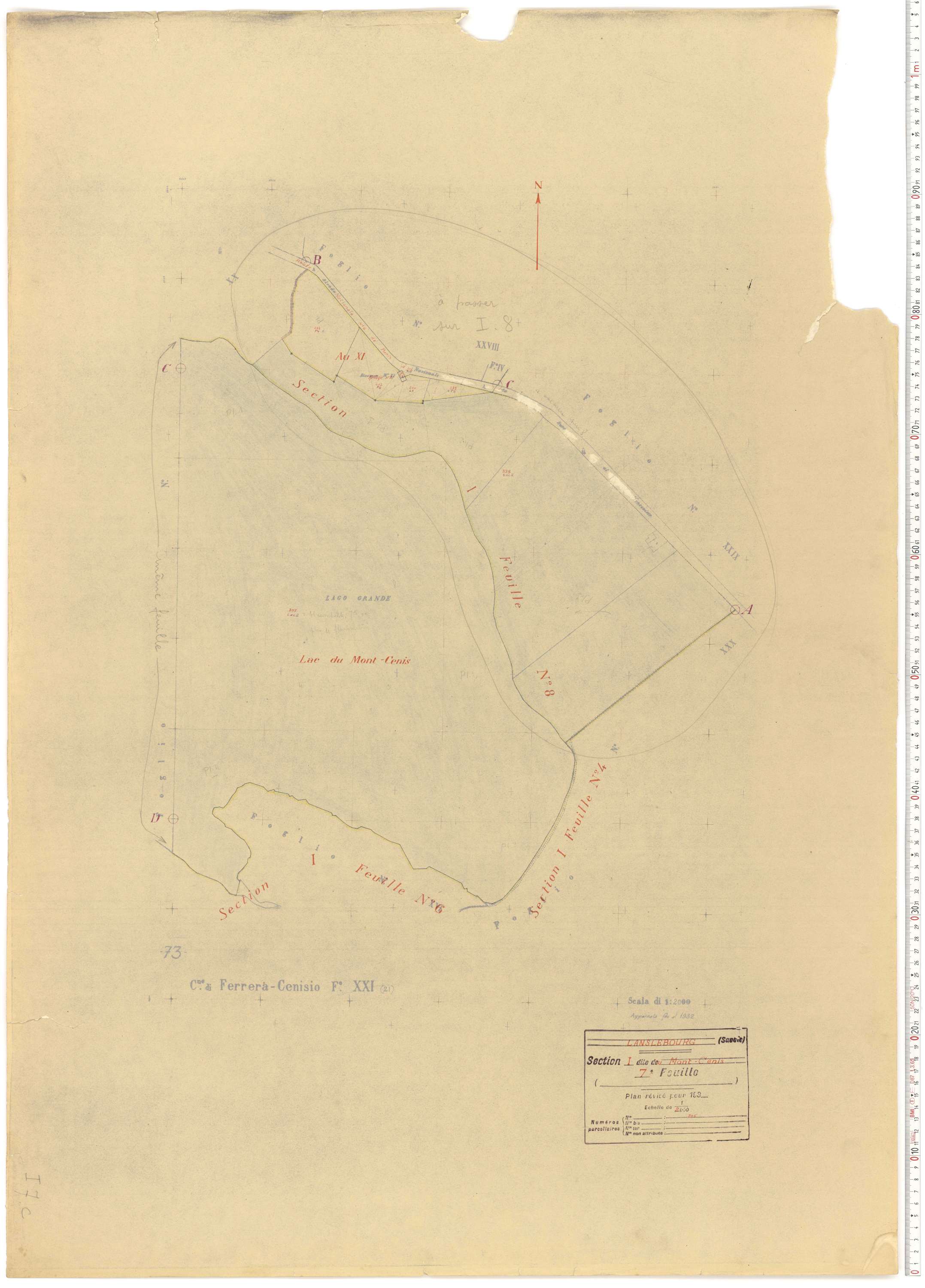 Lanslebourg-Mont-Cenis - Plans cadastraux du cadastre rénové.