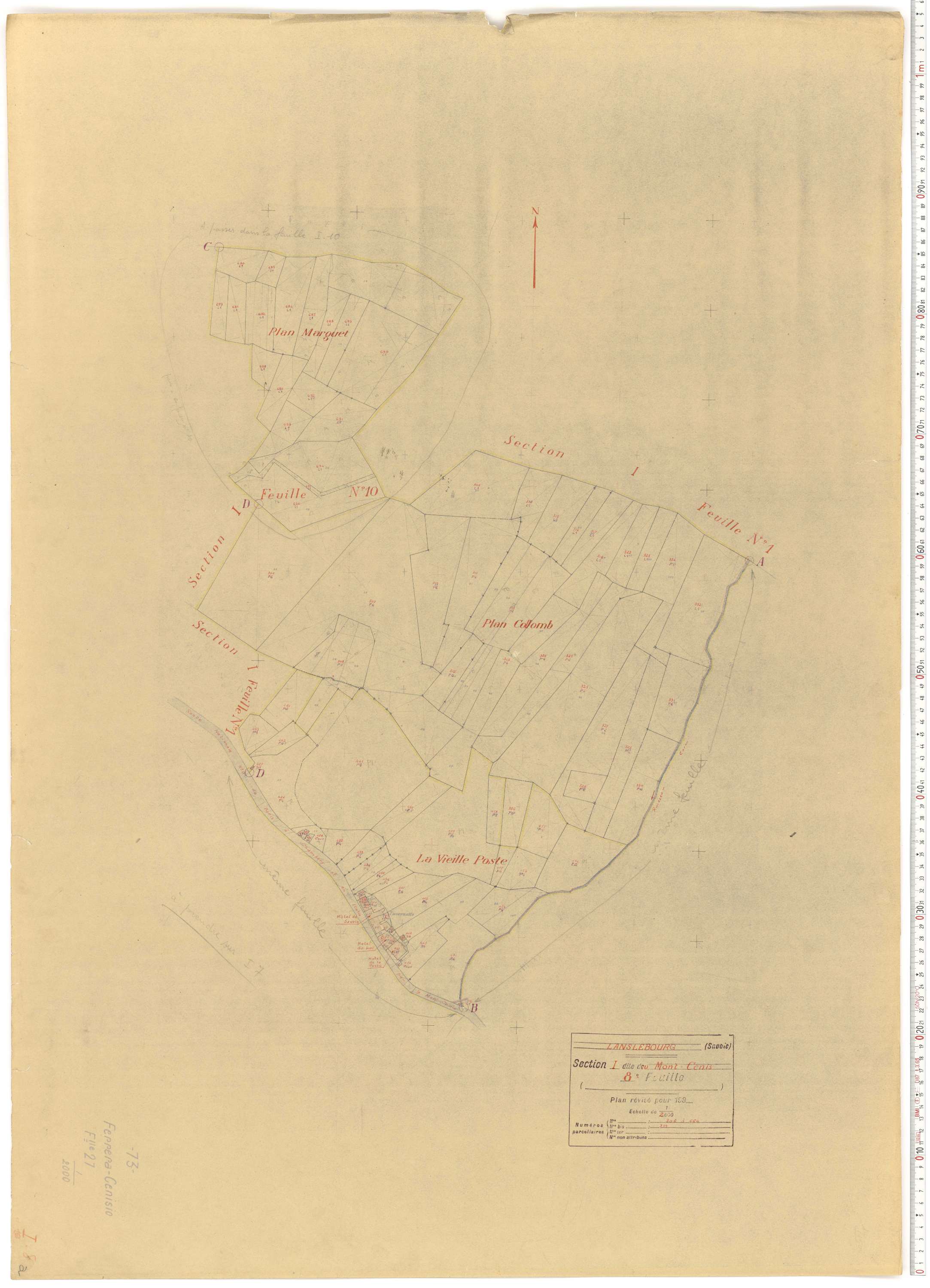 Lanslebourg-Mont-Cenis - Plans cadastraux du cadastre rénové.