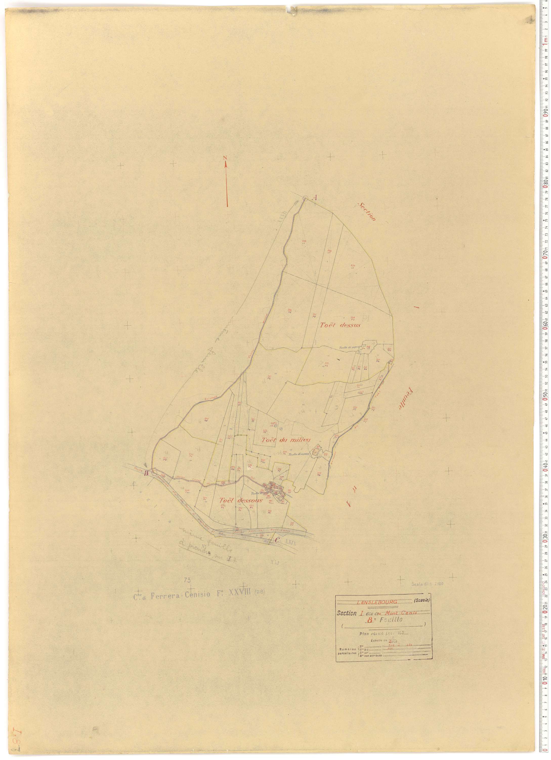 Lanslebourg-Mont-Cenis - Plans cadastraux du cadastre rénové.