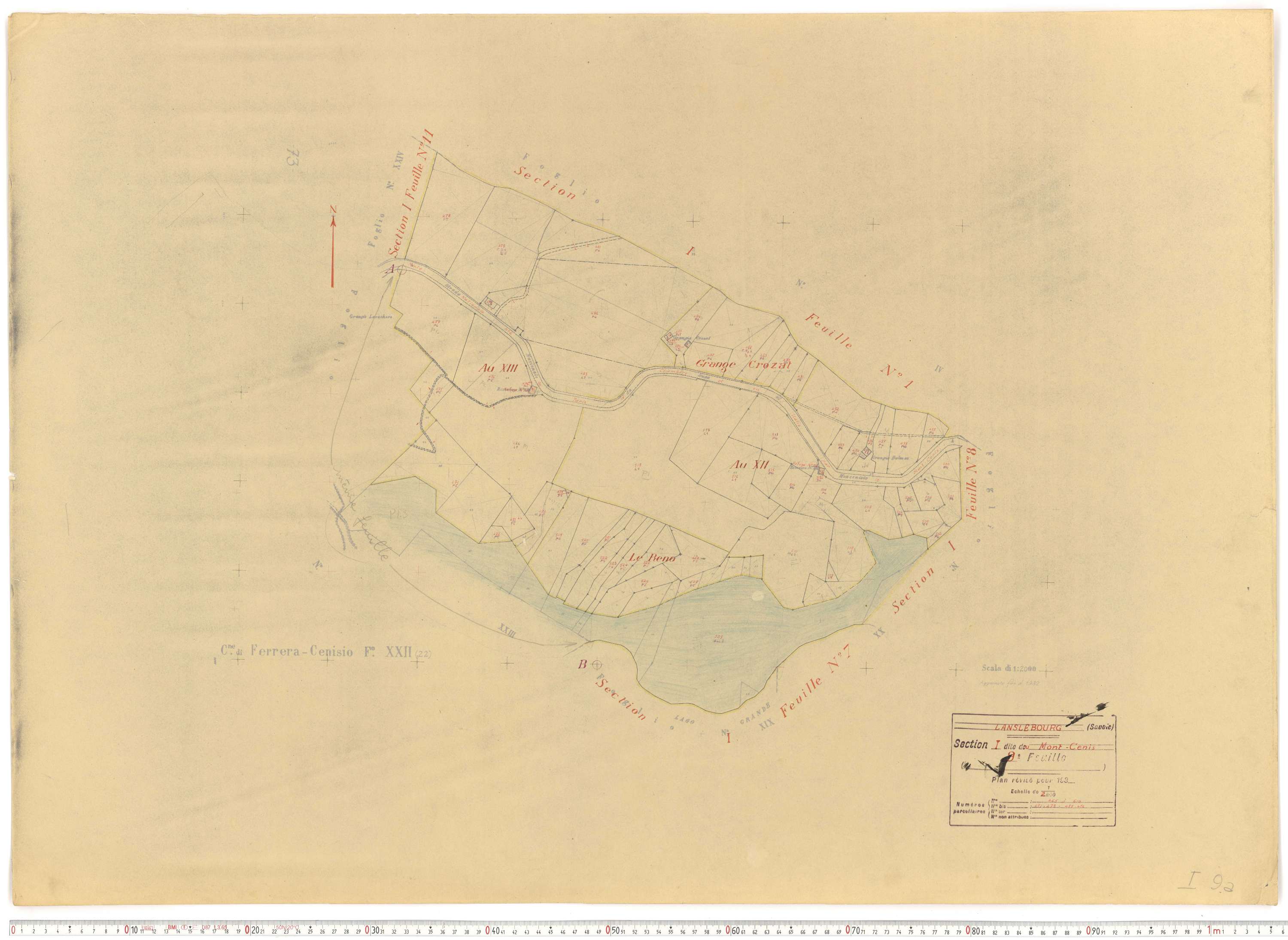 Lanslebourg-Mont-Cenis - Plans cadastraux du cadastre rénové.