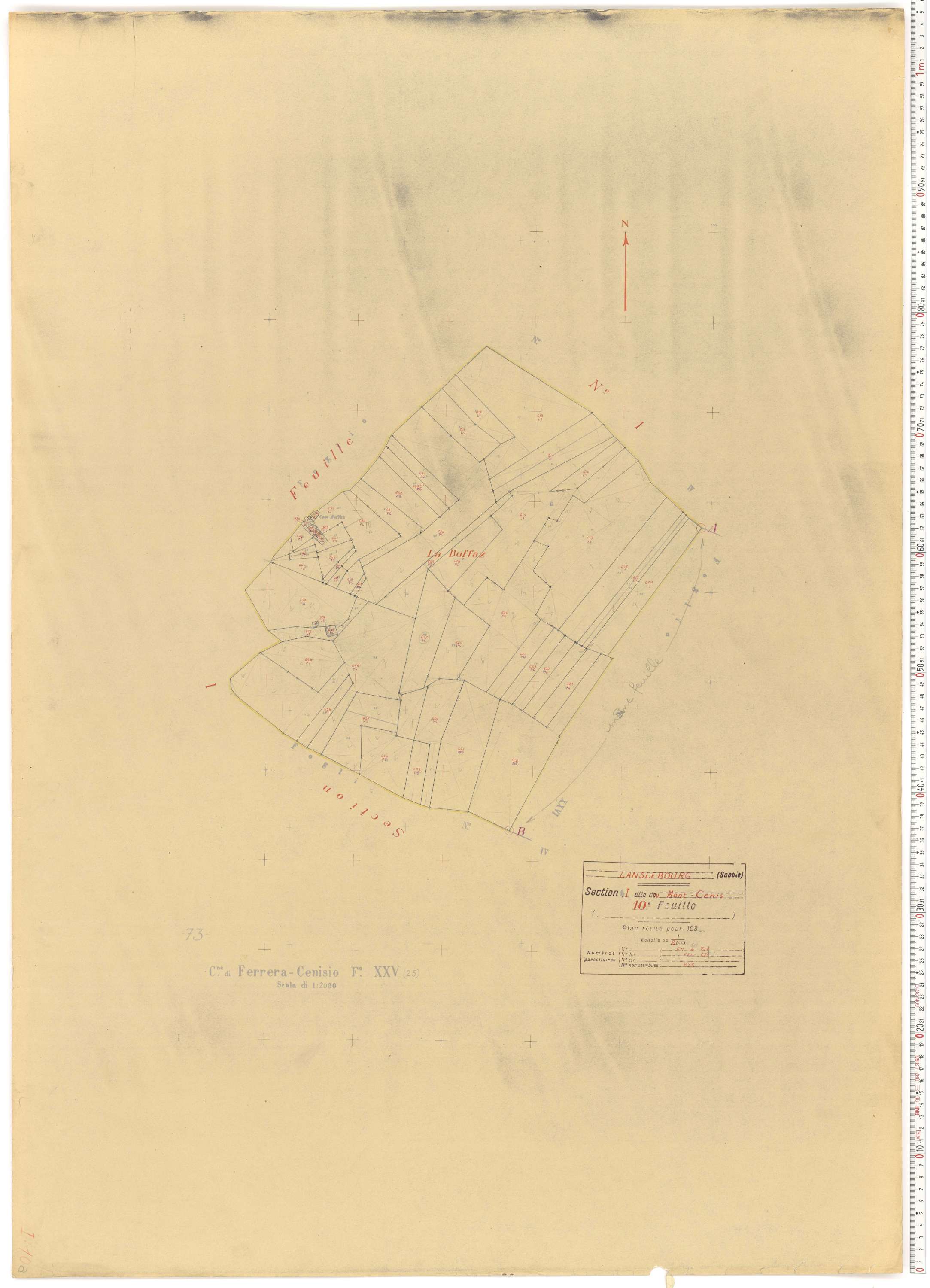 Lanslebourg-Mont-Cenis - Plans cadastraux du cadastre rénové.