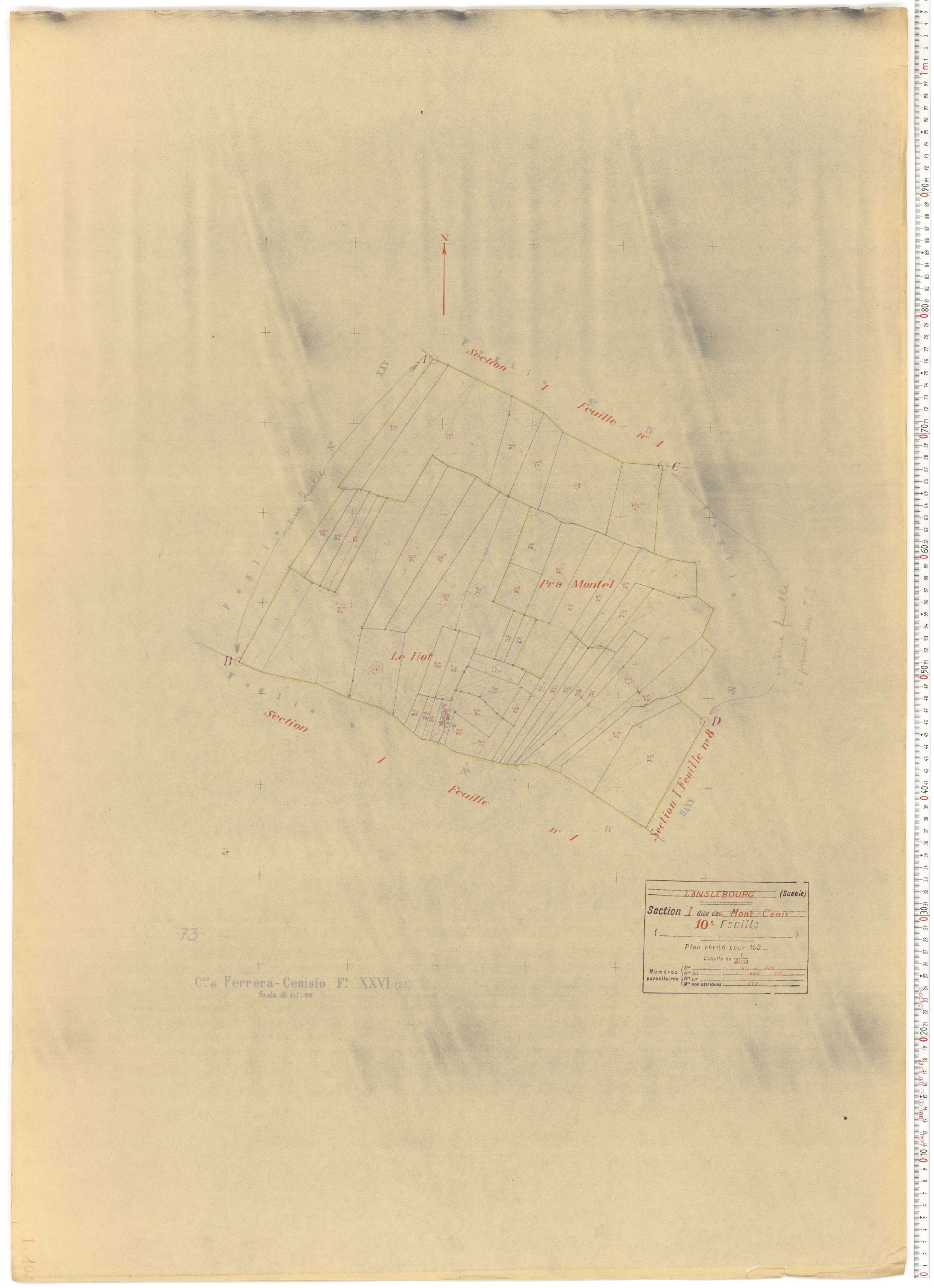 Lanslebourg-Mont-Cenis - Plans cadastraux du cadastre rénové.