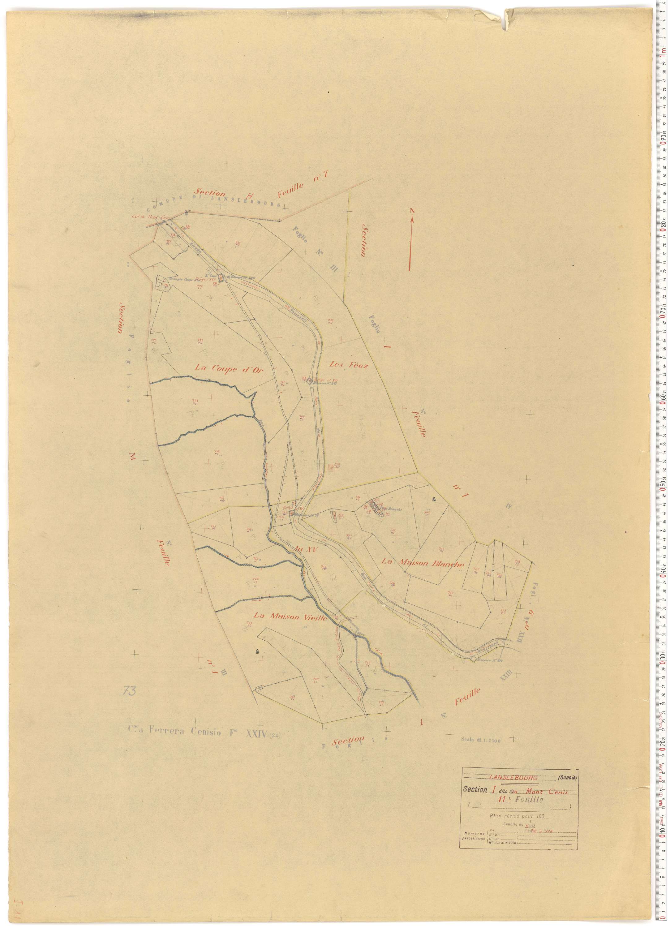 Lanslebourg-Mont-Cenis - Plans cadastraux du cadastre rénové.
