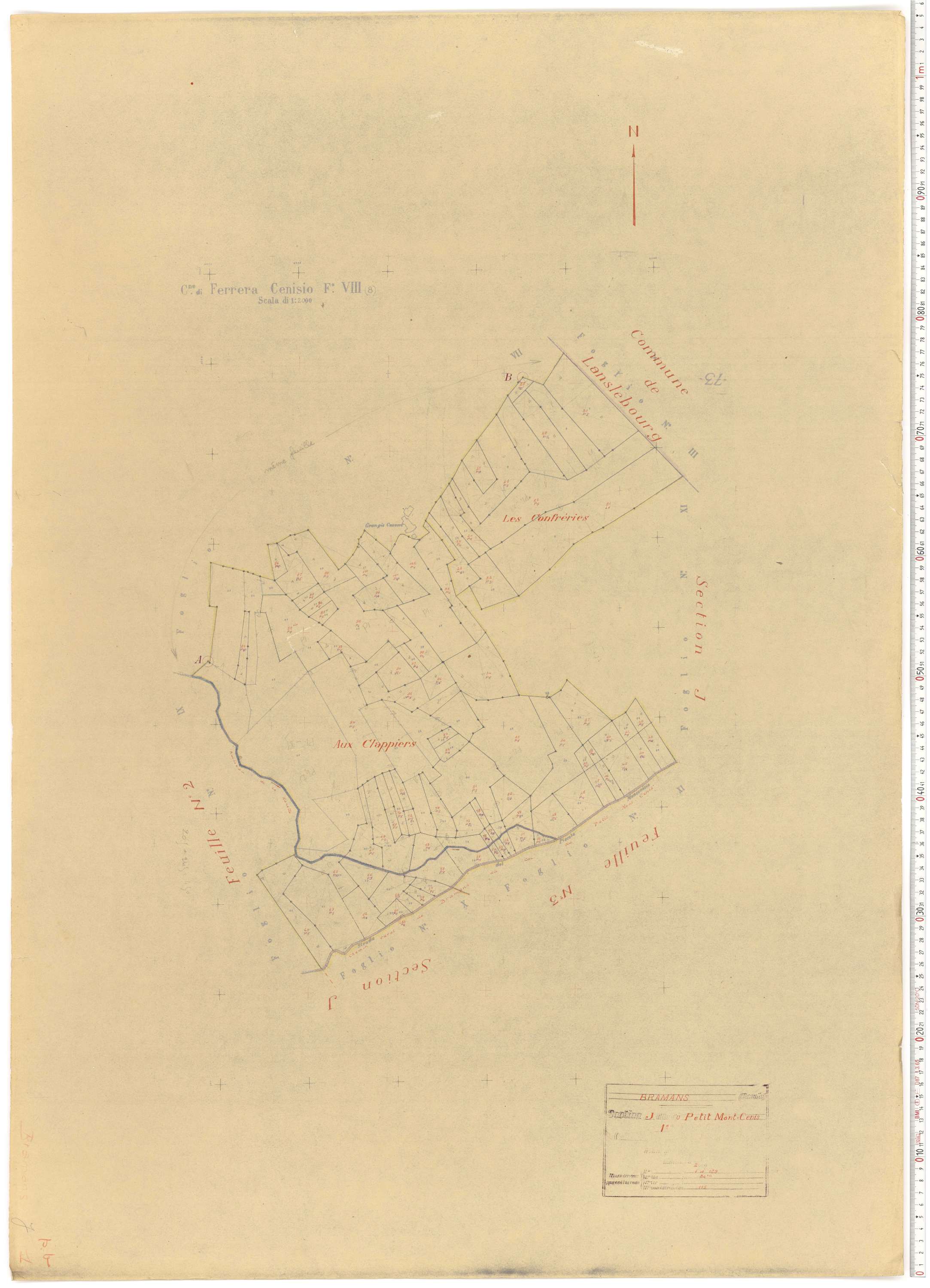 Lanslebourg-Mont-Cenis - Plans cadastraux du cadastre rénové.