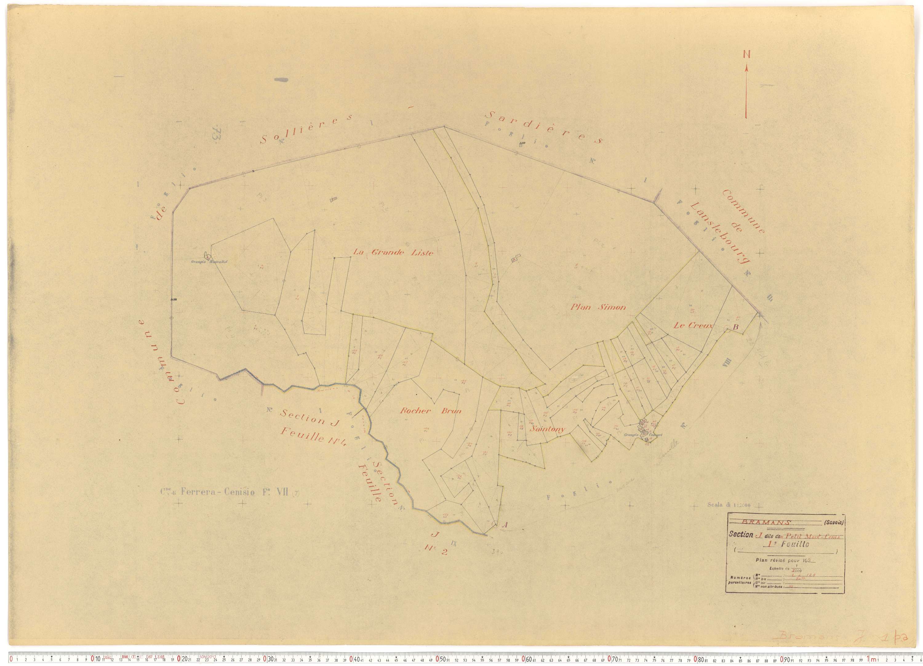 Lanslebourg-Mont-Cenis - Plans cadastraux du cadastre rénové.