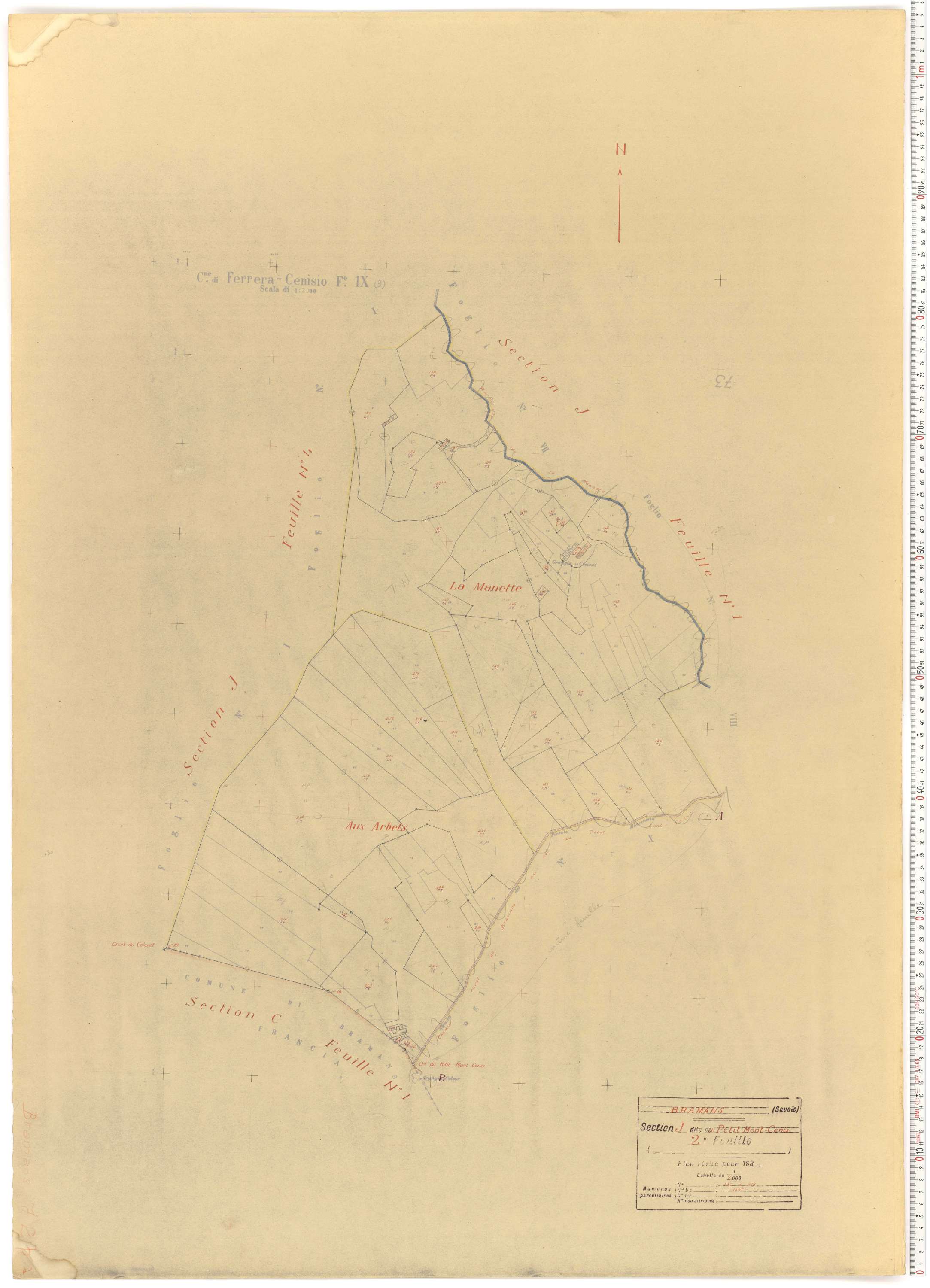 Lanslebourg-Mont-Cenis - Plans cadastraux du cadastre rénové.