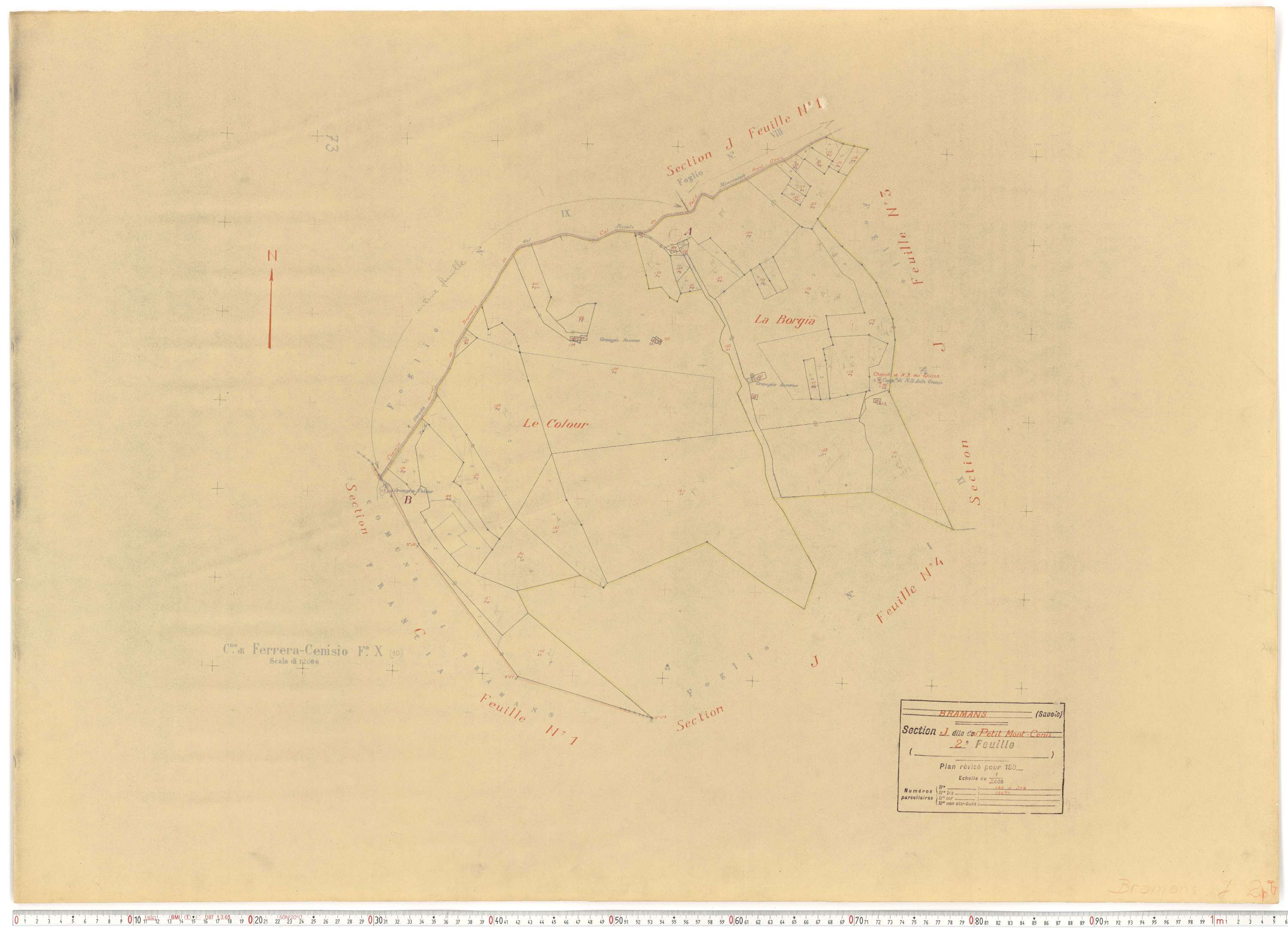 Lanslebourg-Mont-Cenis - Plans cadastraux du cadastre rénové.